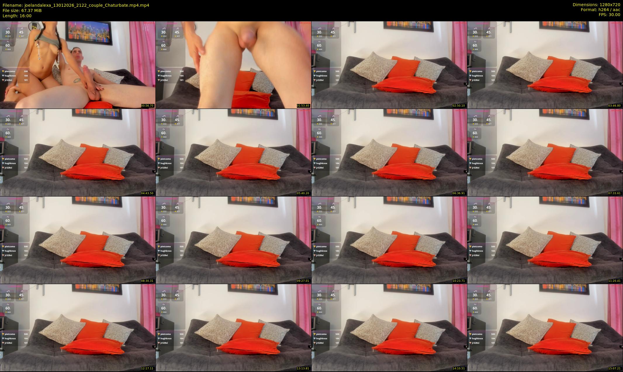 joelandalexa — 16 minute Chaturbate couple cam show recording, 720p, Jan 13, 2026