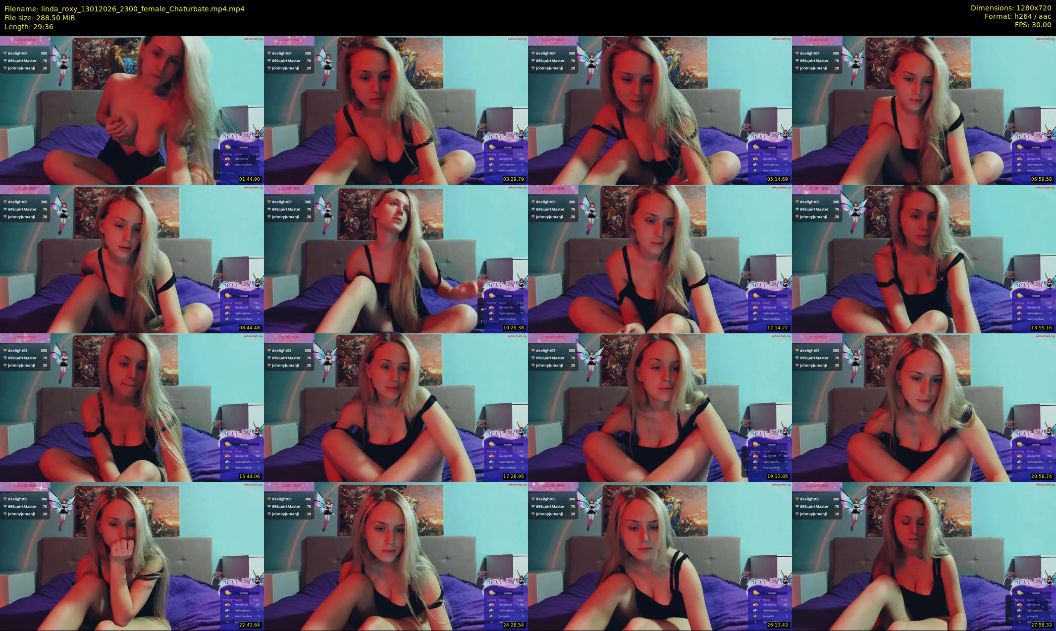 linda_roxy — 30 minute Chaturbate female cam show recording, 720p, Jan 13, 2026
