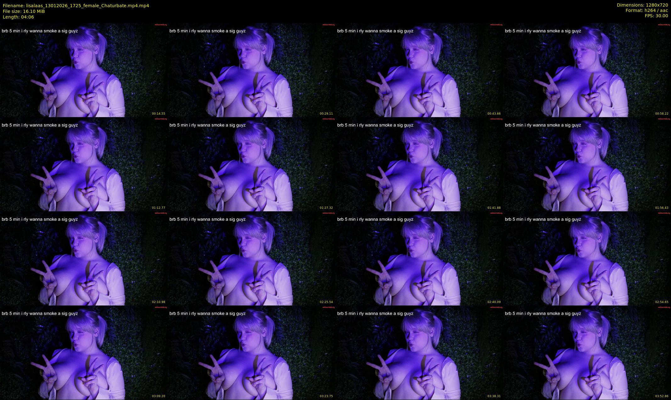lisalaas — 5 minute Chaturbate female cam show recording, 720p, Jan 13, 2026