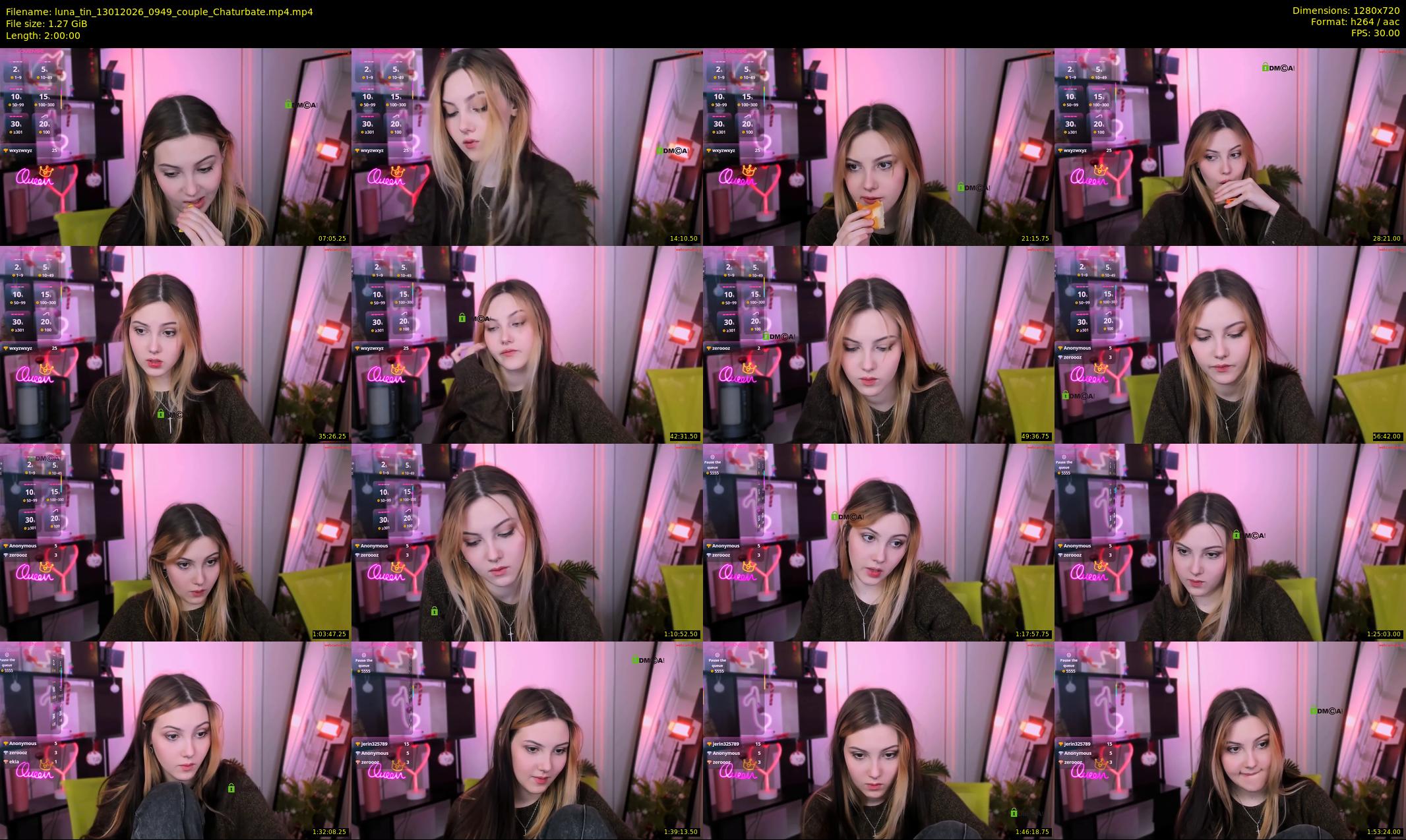 luna_tin — 120 minute Chaturbate couple cam show recording, 720p, Jan 13, 2026