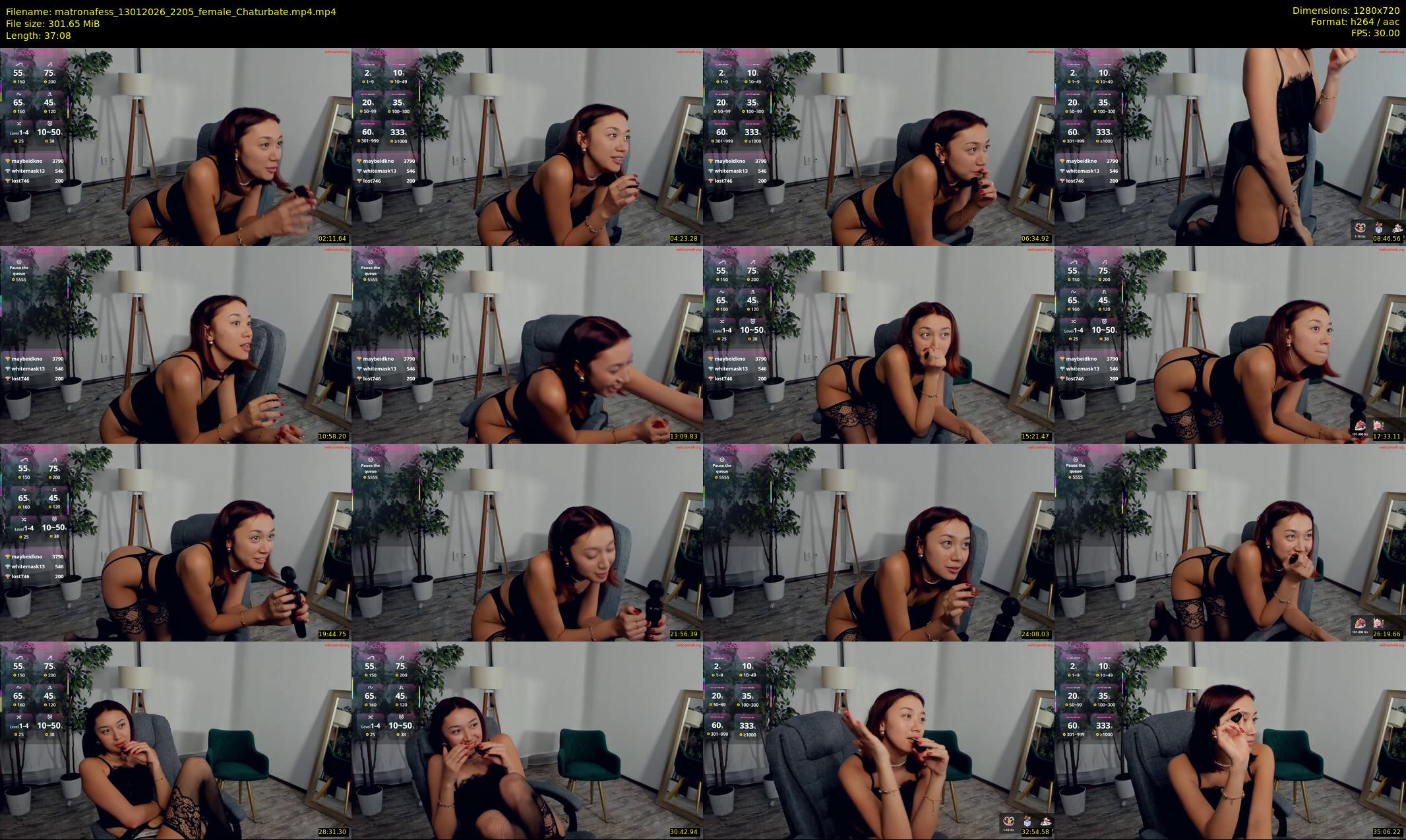 matronafess — 38 minute Chaturbate female cam show recording, 720p, Jan 13, 2026