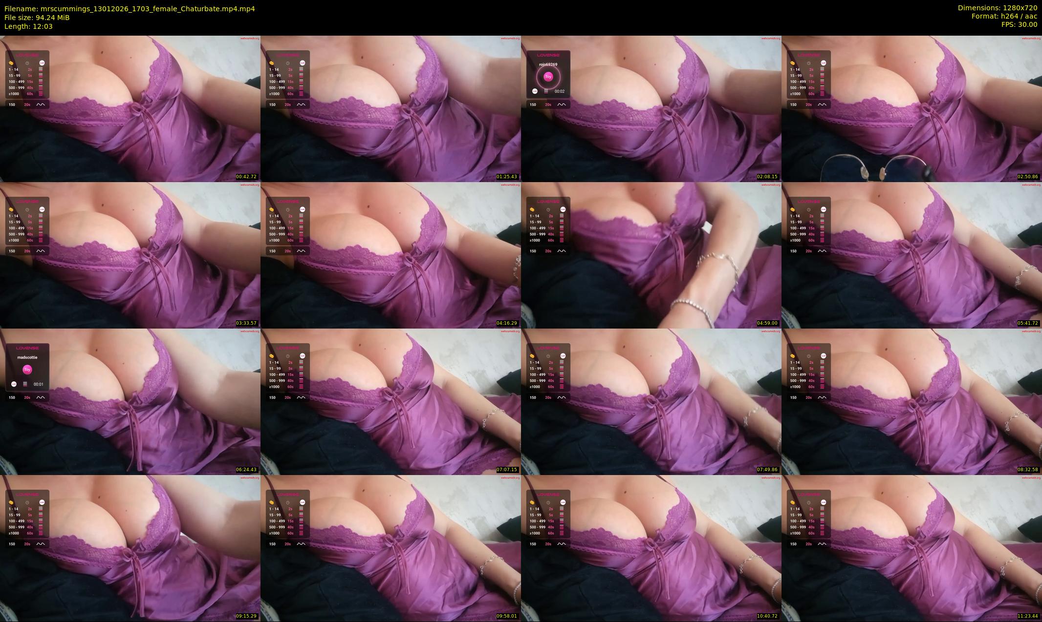 mrscummings — 13 minute Chaturbate female cam show recording, 720p, Jan 13, 2026