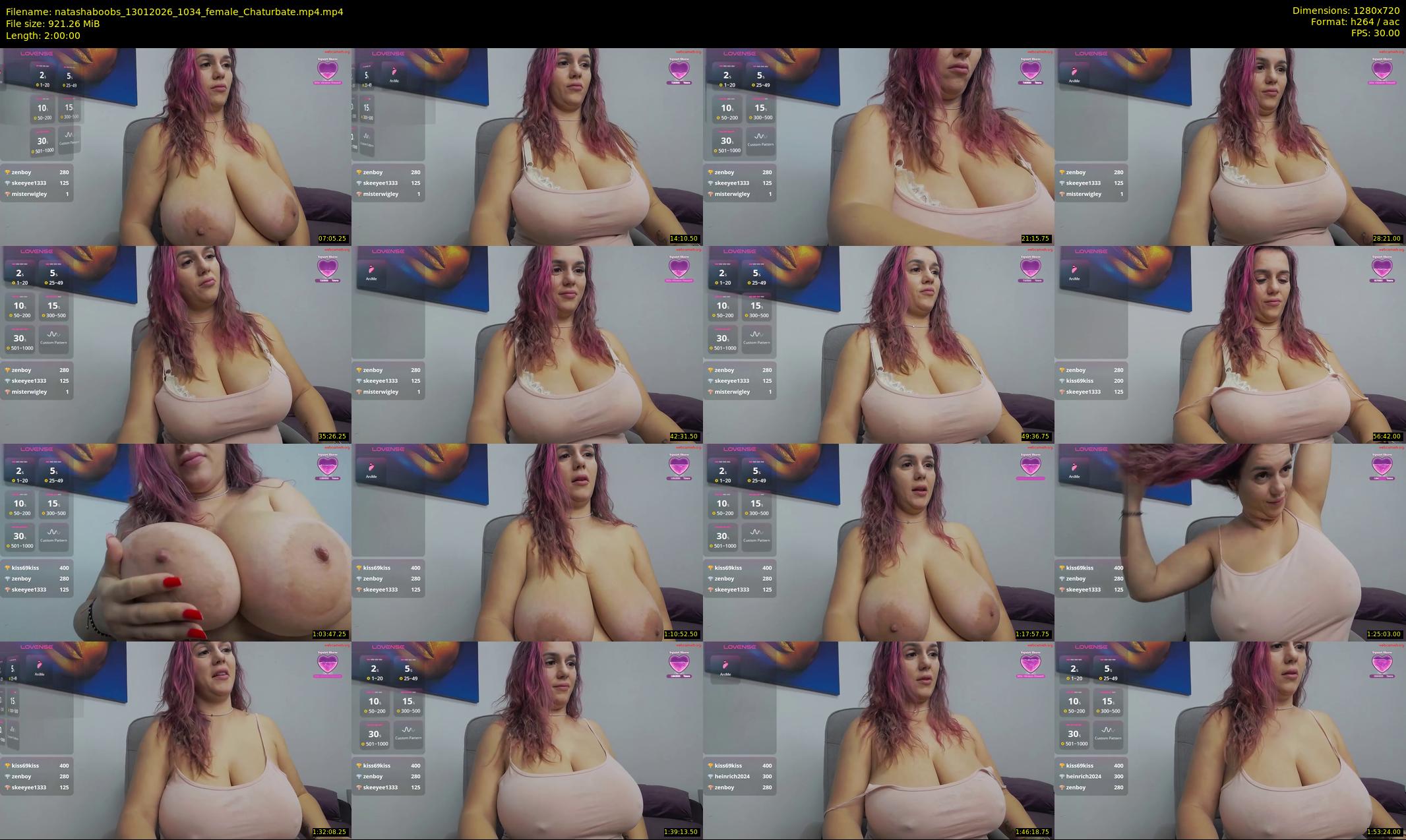 natashaboobs — 120 minute Chaturbate female cam show recording, 720p, Jan 13, 2026