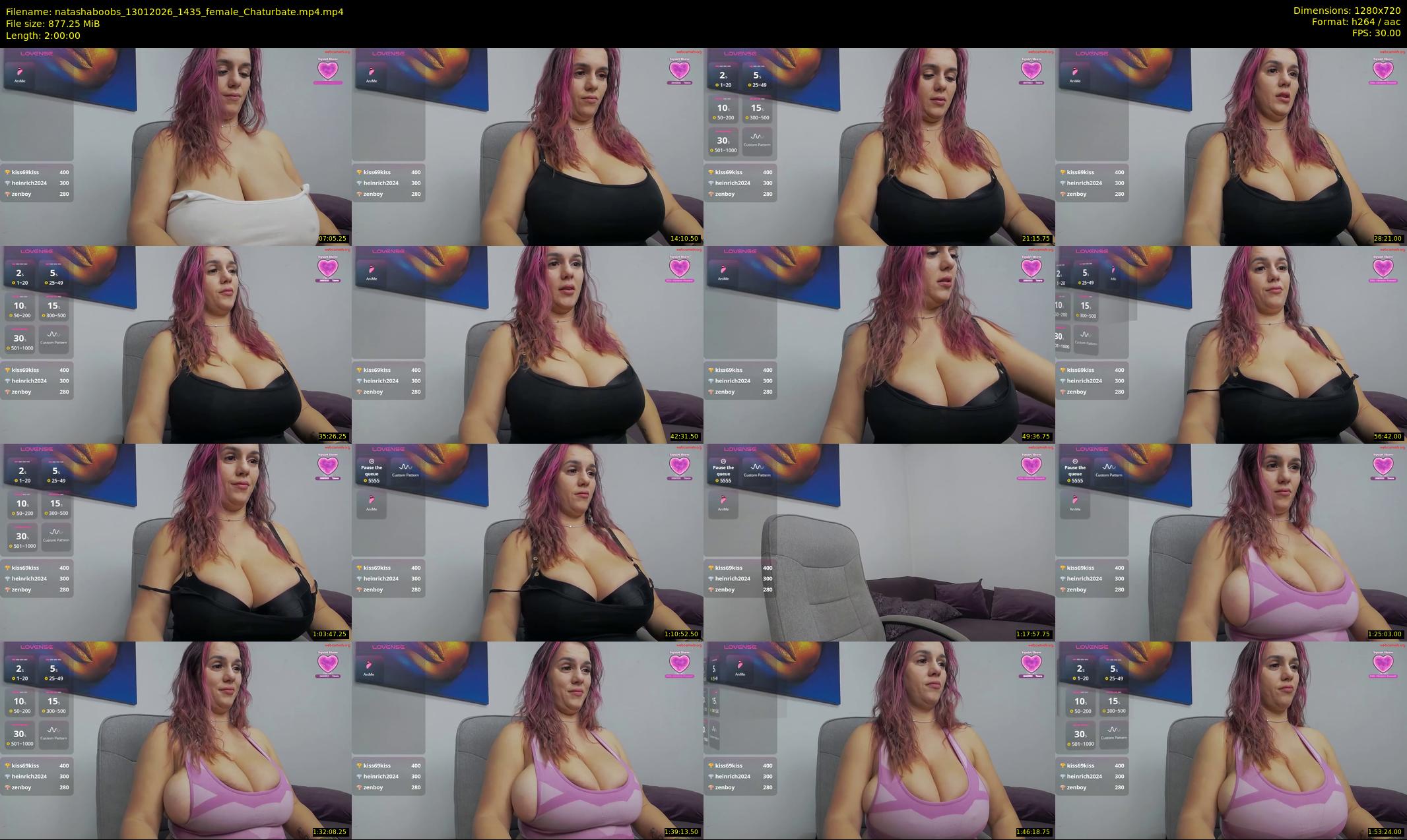 natashaboobs — 120 minute Chaturbate female cam show recording, 720p, Jan 13, 2026