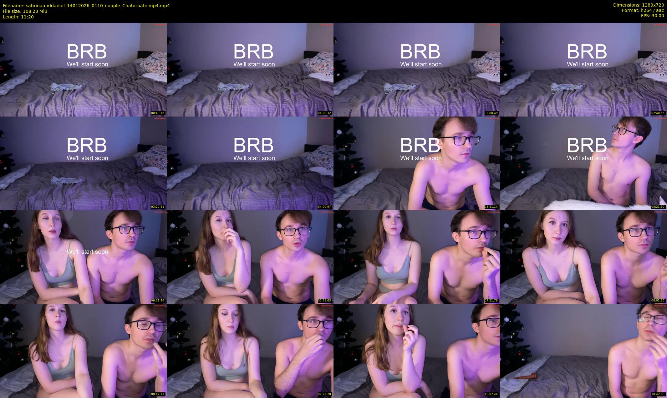 sabrinaanddaniel — 12 minute Chaturbate couple cam show recording, 720p, Jan 14, 2026