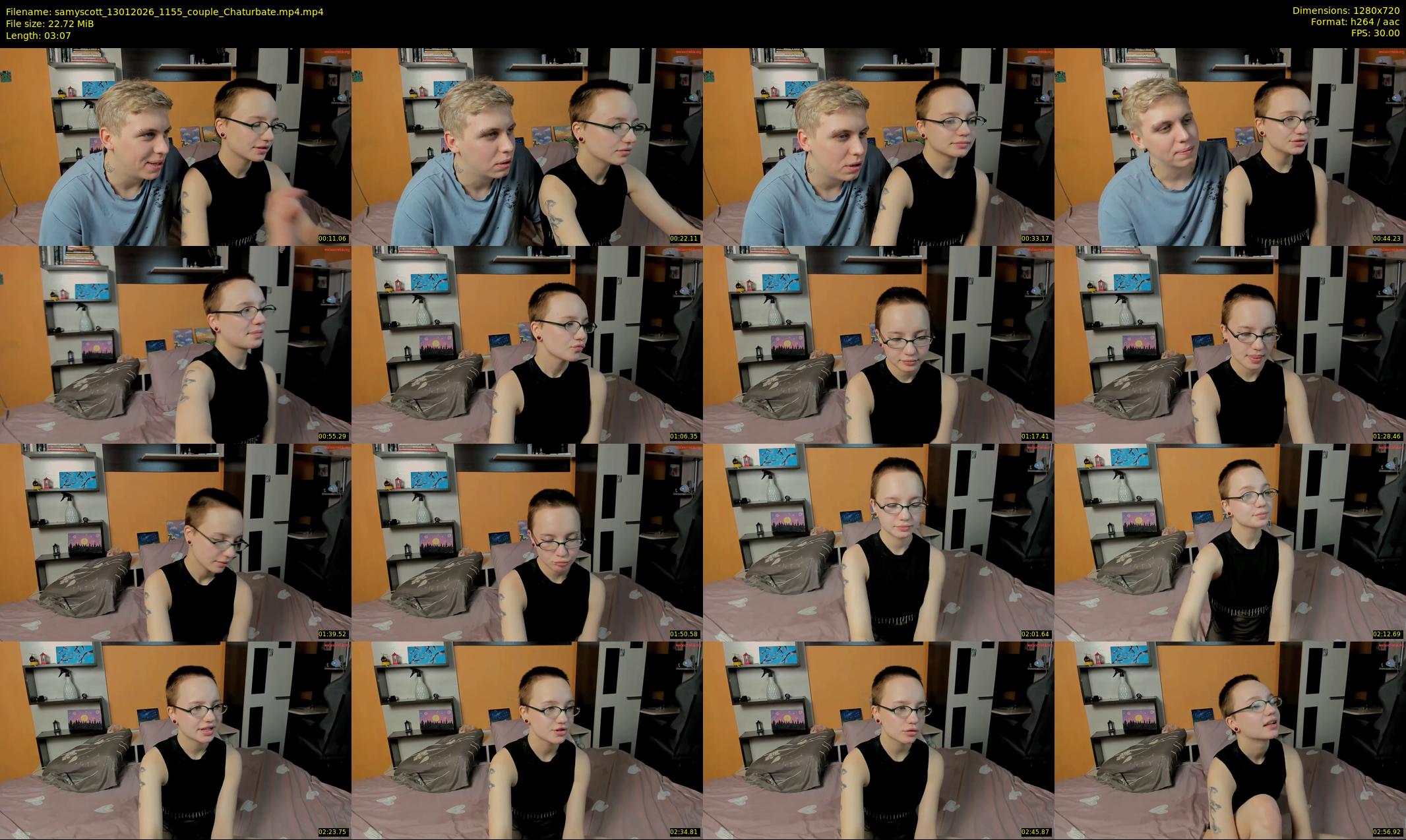 samyscott — 4 minute Chaturbate couple cam show recording, 720p, Jan 13, 2026