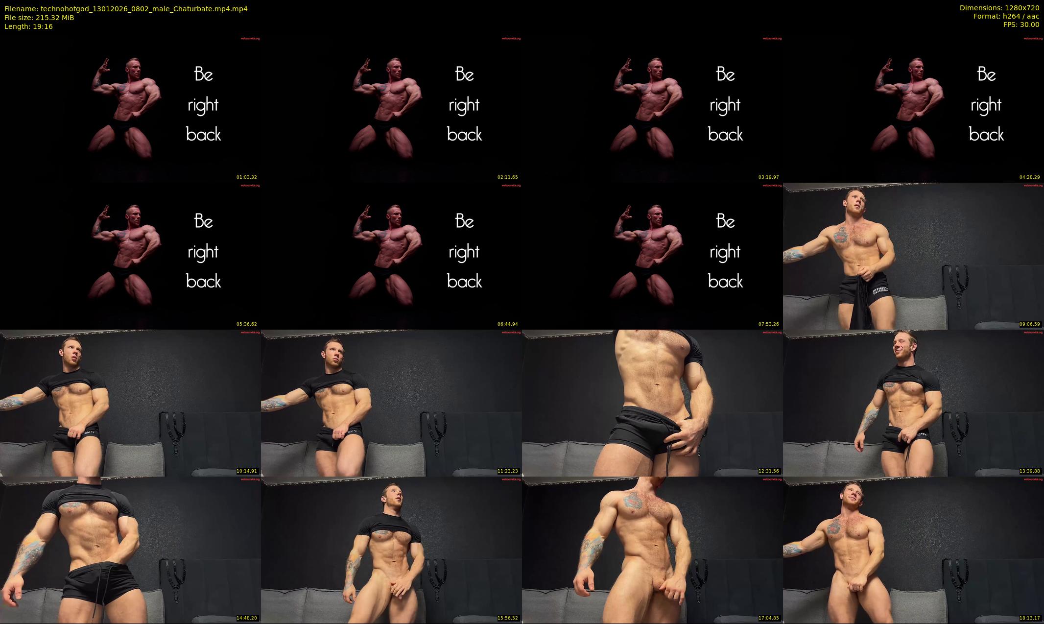 technohotgod — 20 minute Chaturbate male cam show recording, 720p, Jan 13, 2026
