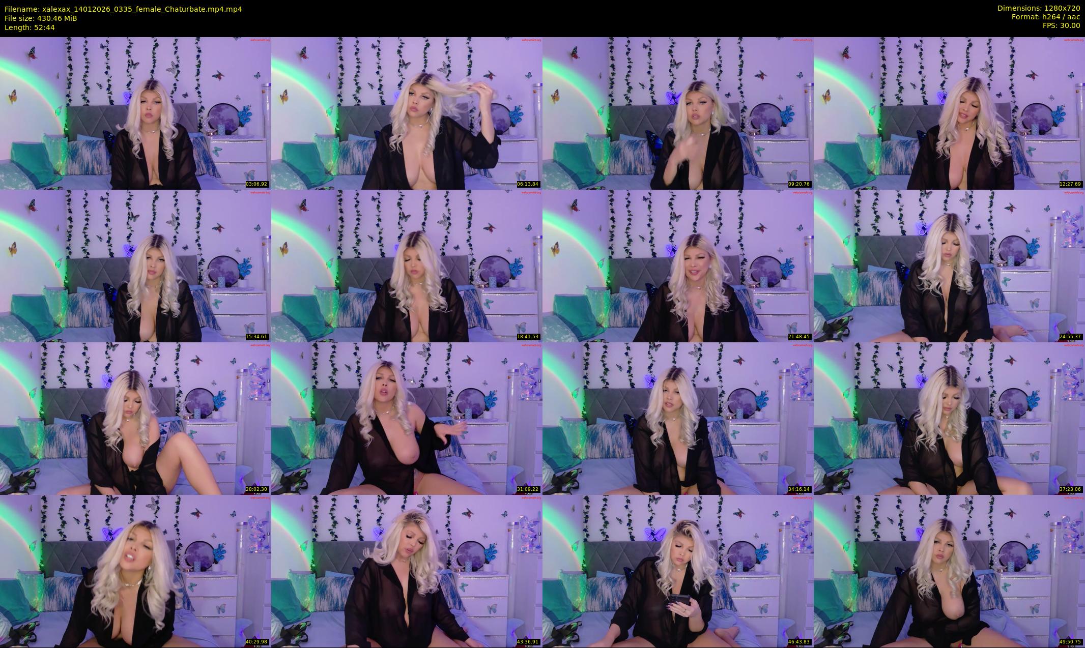xalexax — 53 minute Chaturbate female cam show recording, 720p, Jan 14, 2026