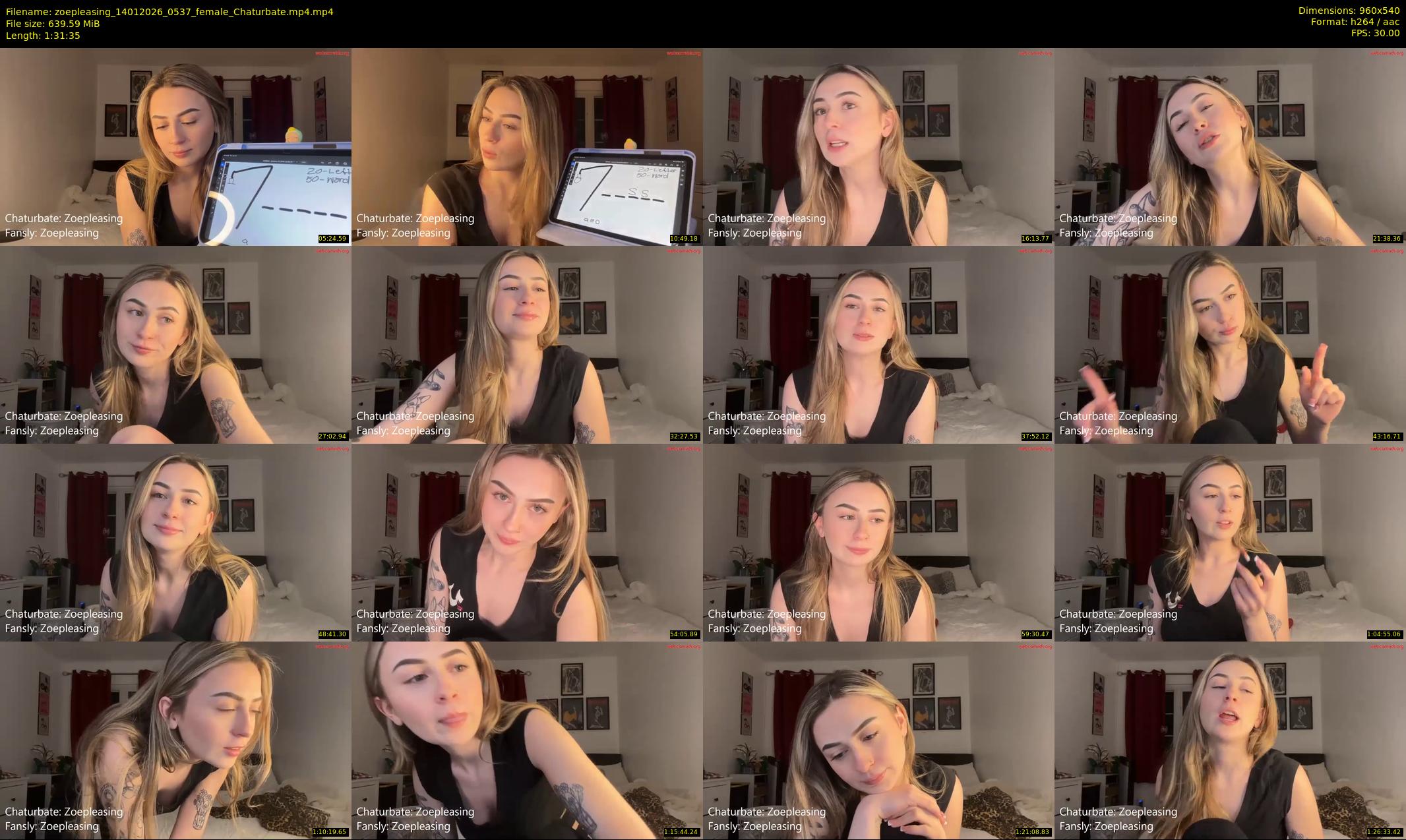 zoepleasing — 92 minute Chaturbate female cam show recording, 480p, Jan 14, 2026