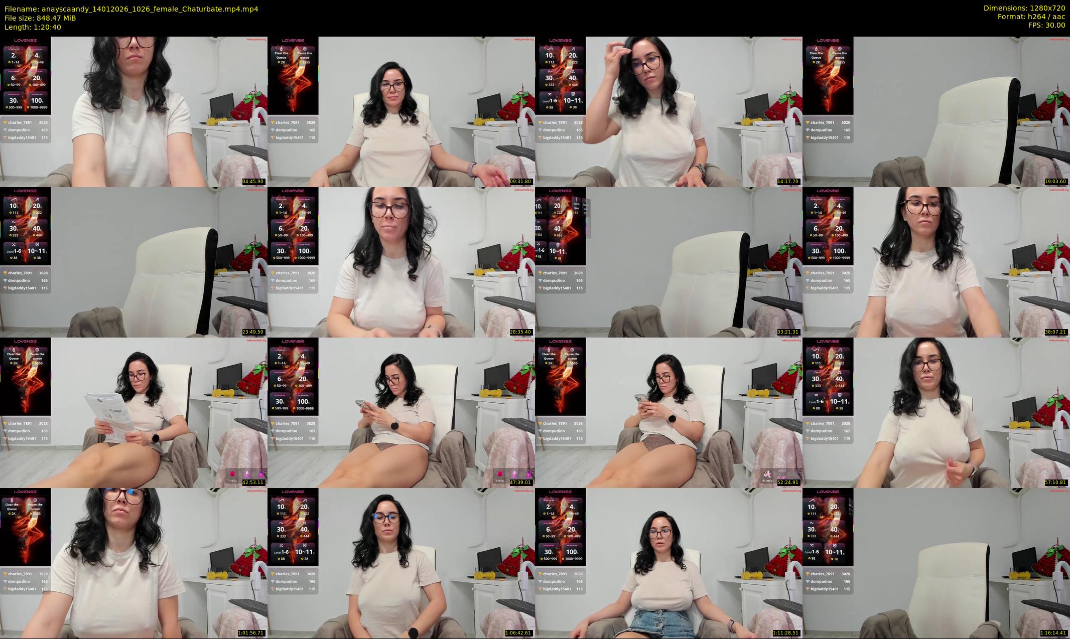 anayscaandy — 81 minute Chaturbate female cam show recording, 720p, Jan 14, 2026