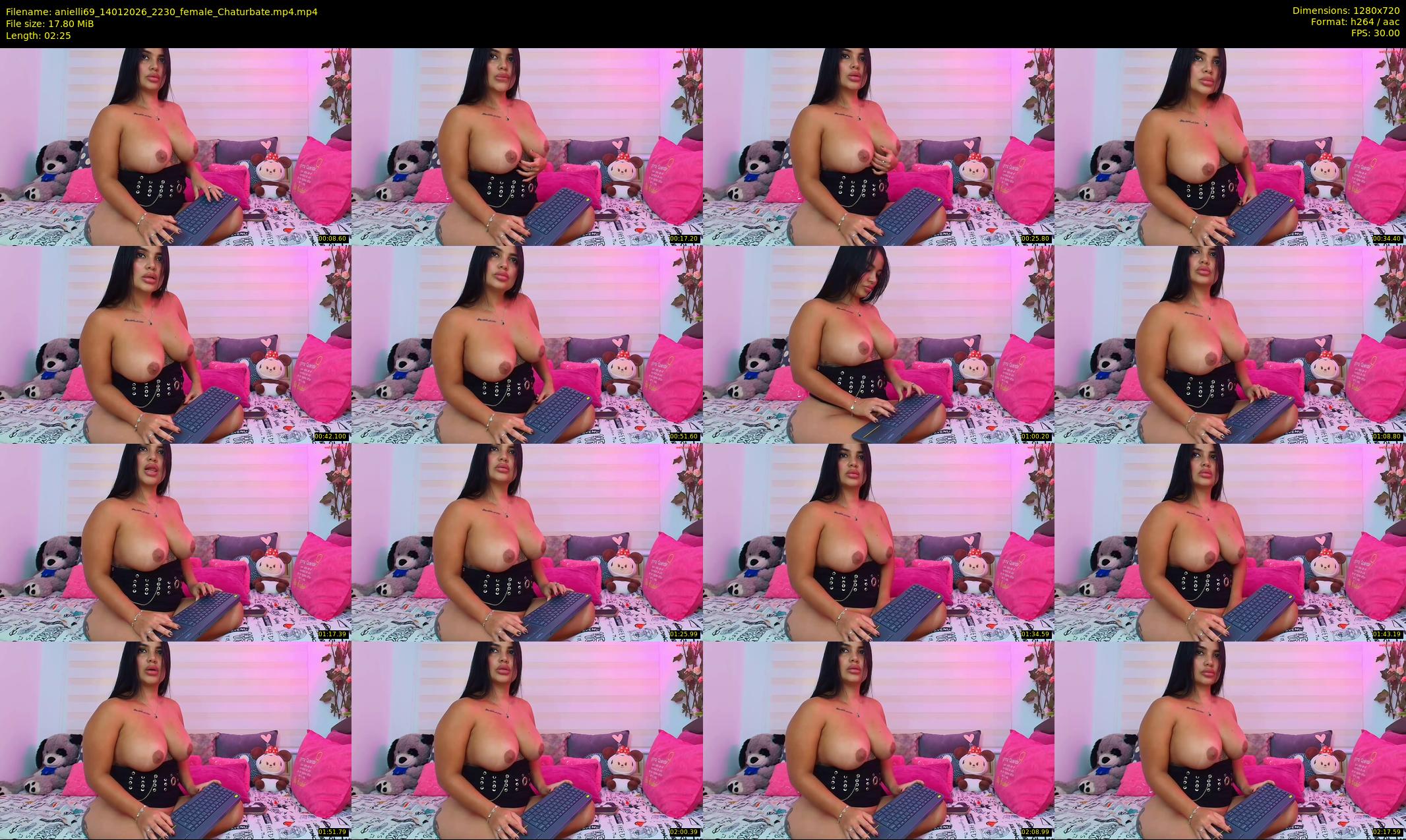 anielli69 — 3 minute Chaturbate female cam show recording, 720p, Jan 14, 2026