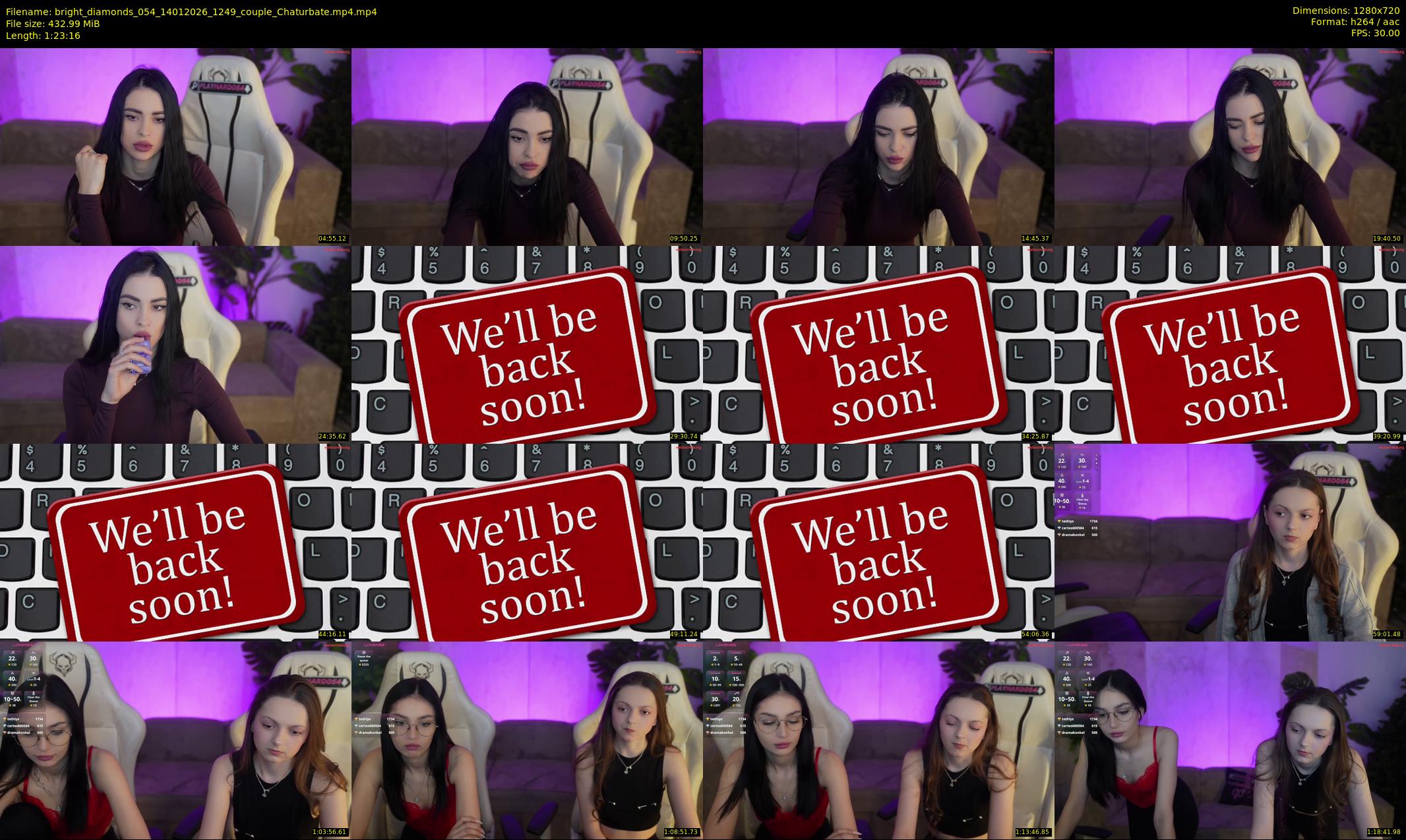 bright_diamonds_054 — 84 minute Chaturbate couple cam show recording, 720p, Jan 14, 2026