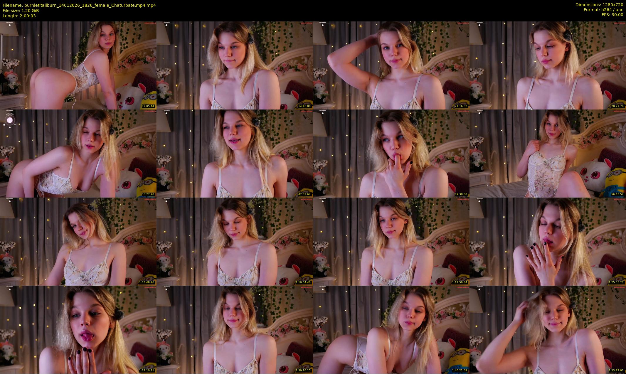 burnletitallburn — 121 minute Chaturbate female cam show recording, 720p, Jan 14, 2026
