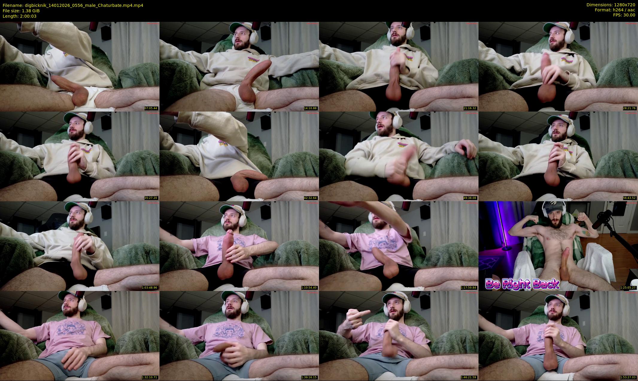 digbicknik — 121 minute Chaturbate male cam show recording, 720p, Jan 14, 2026