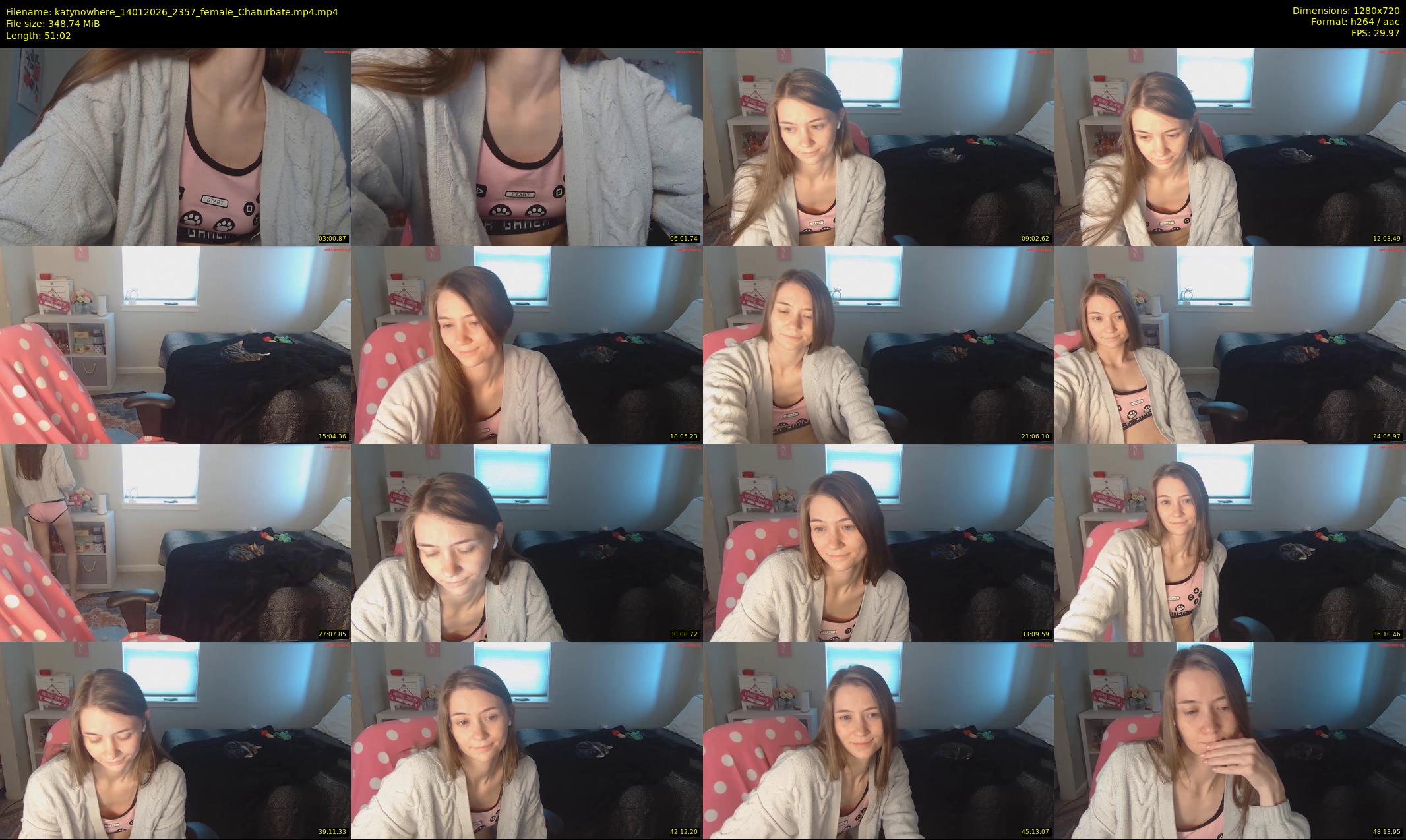 katynowhere — 52 minute Chaturbate female cam show recording, 720p, Jan 14, 2026