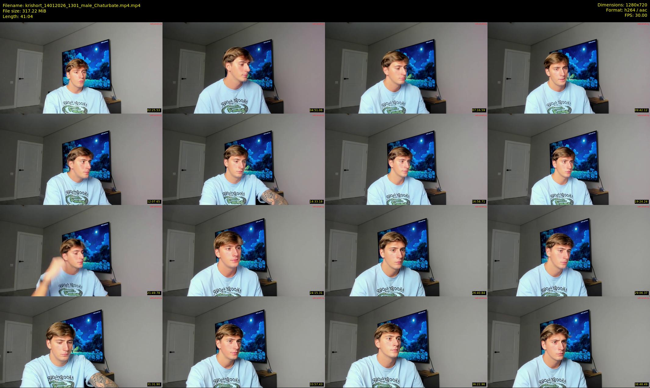 krishort — 42 minute Chaturbate male cam show recording, 720p, Jan 14, 2026