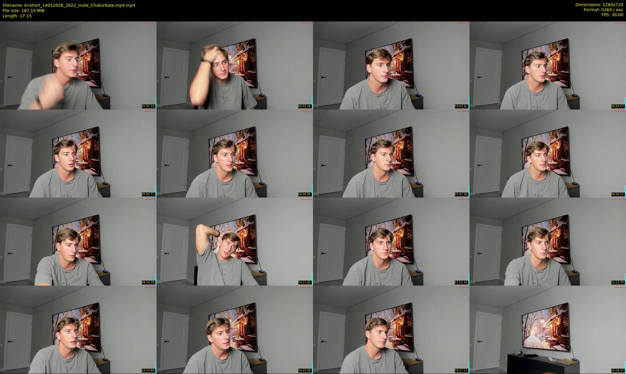krishort — 18 minute Chaturbate male cam show recording, 720p, Jan 14, 2026