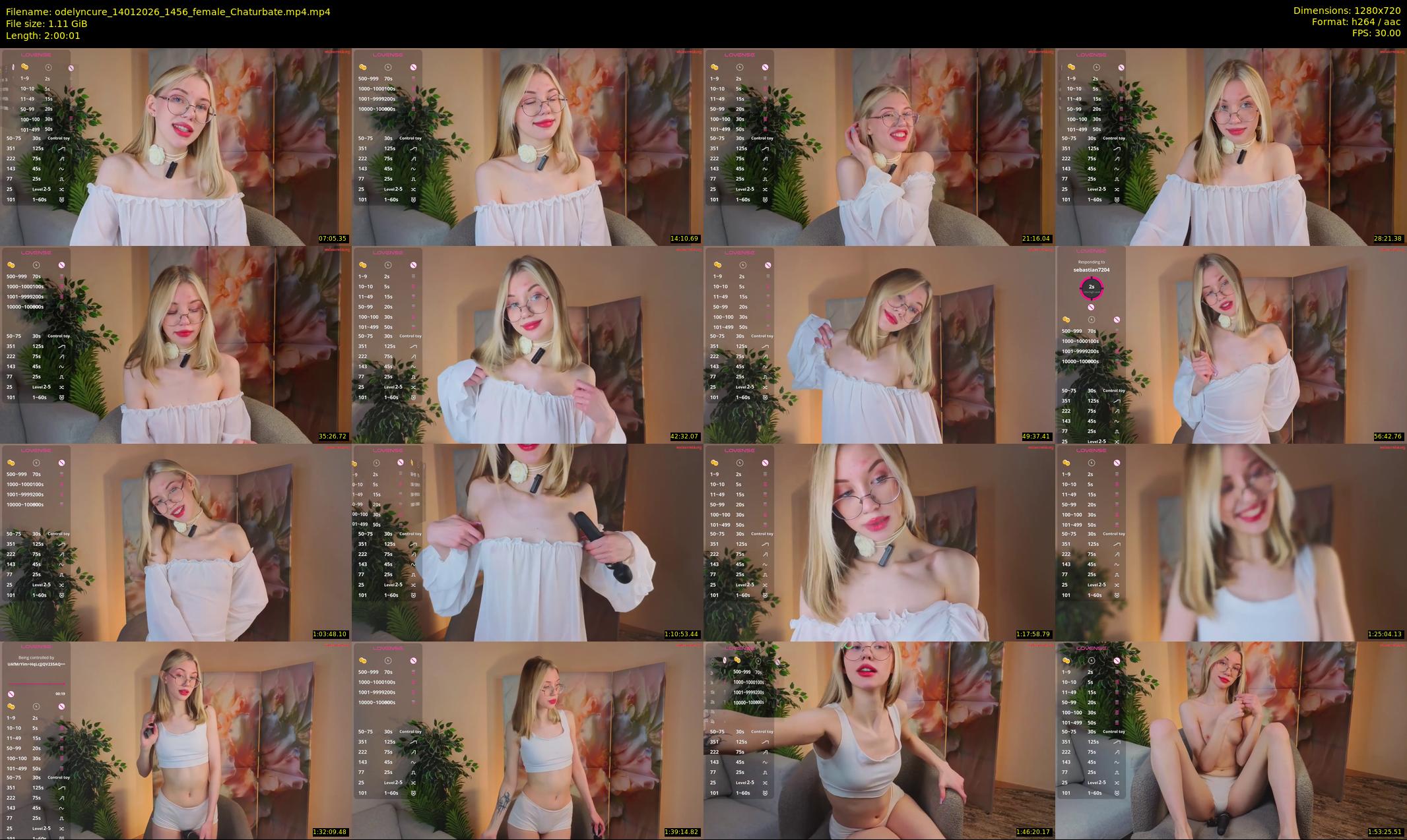 odelyncure — 121 minute Chaturbate female cam show recording, 720p, Jan 14, 2026