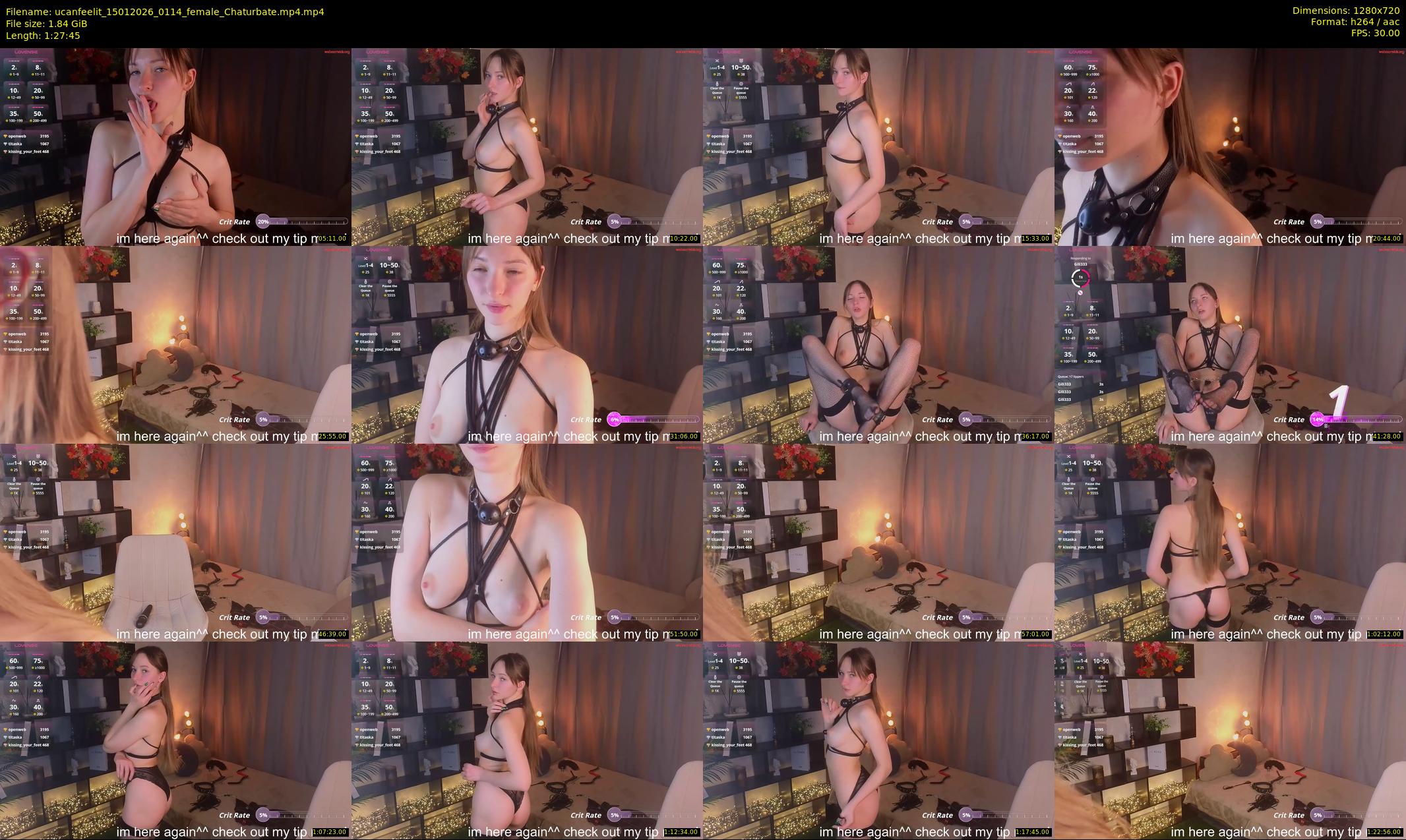 ucanfeelit — 88 minute Chaturbate female cam show recording, 720p, Jan 15, 2026