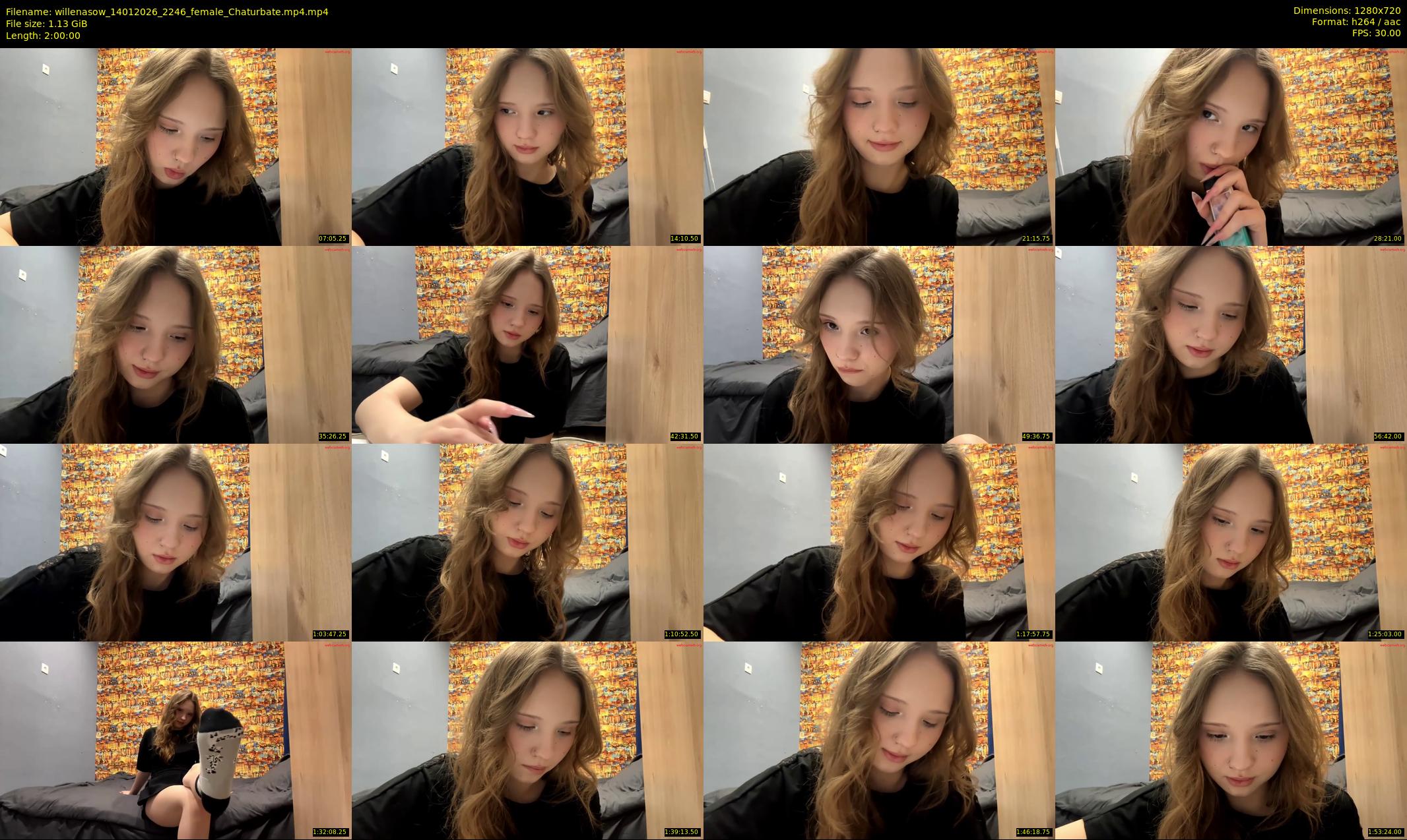 willenasow — 120 minute Chaturbate female cam show recording, 720p, Jan 14, 2026