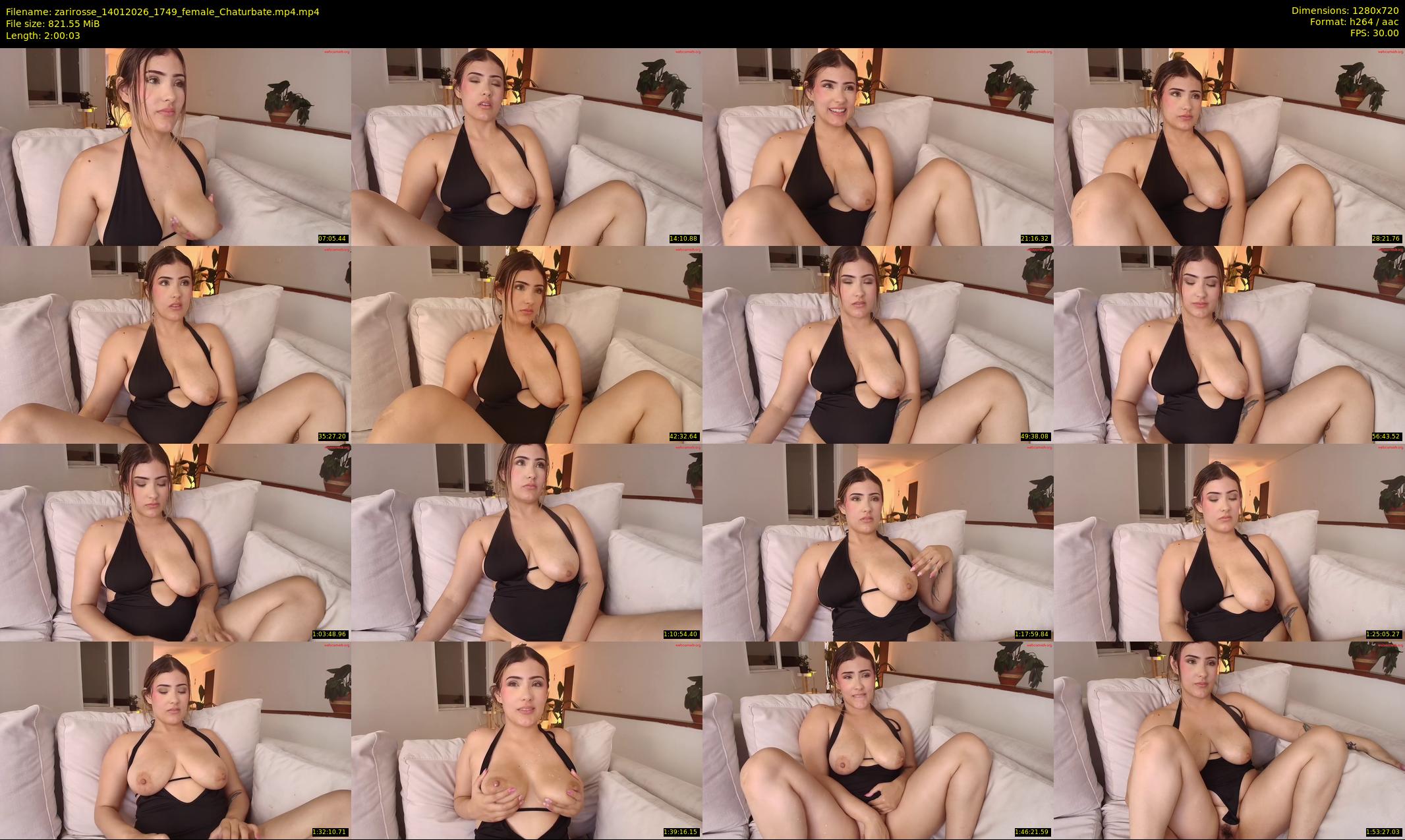 zarirosse — 121 minute Chaturbate female cam show recording, 720p, Jan 14, 2026