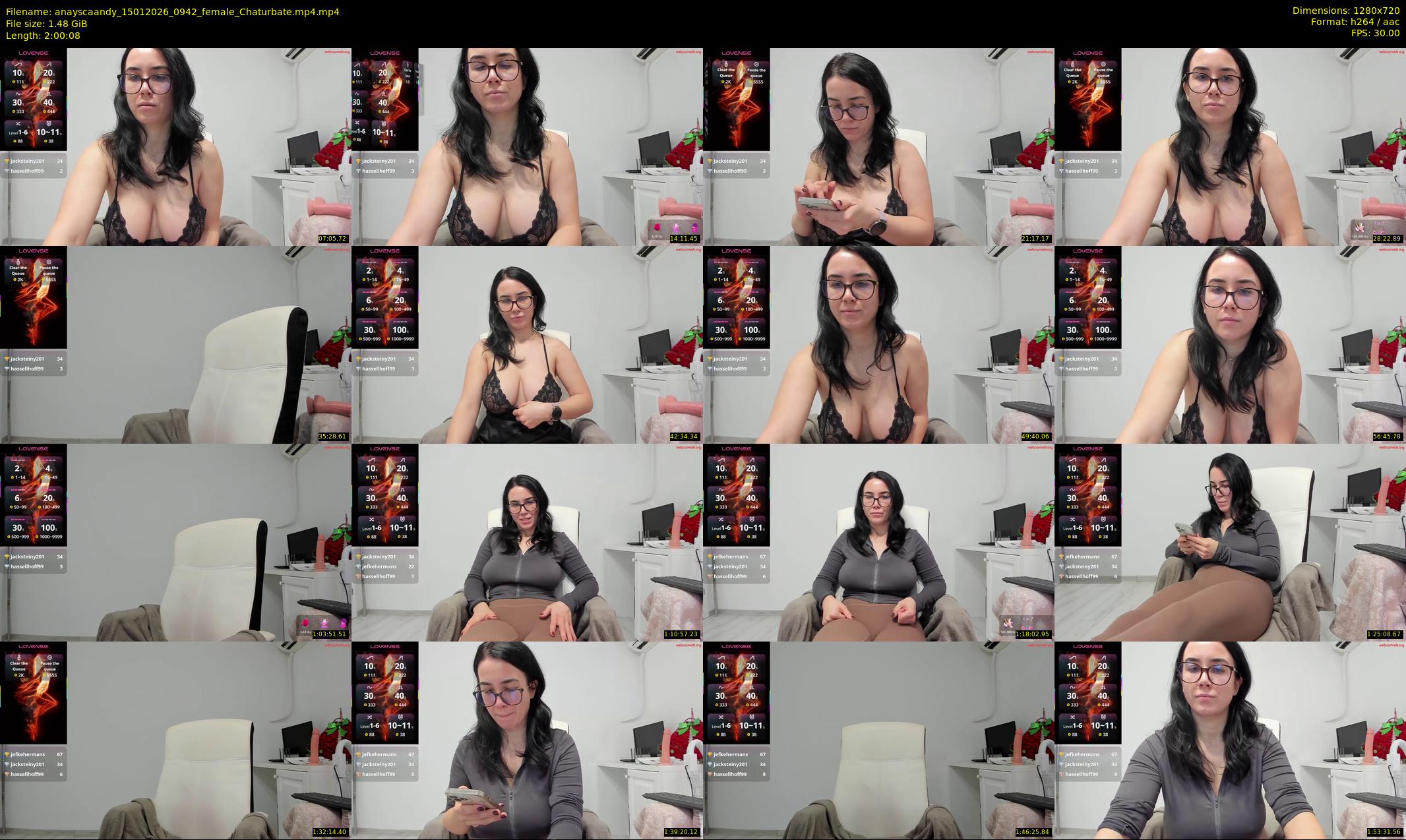 anayscaandy — 121 minute Chaturbate female cam show recording, 720p, Jan 15, 2026