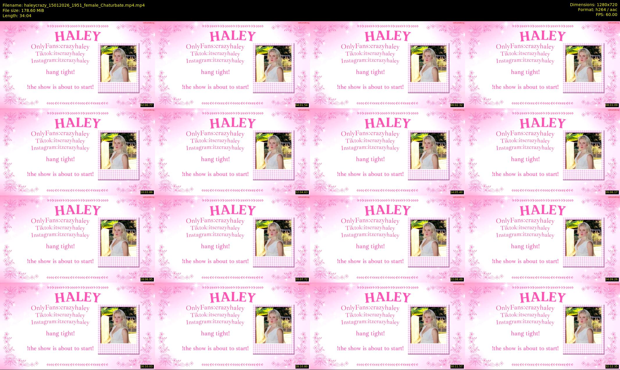 haleycrazy — 35 minute Chaturbate female cam show recording, 720p, Jan 15, 2026