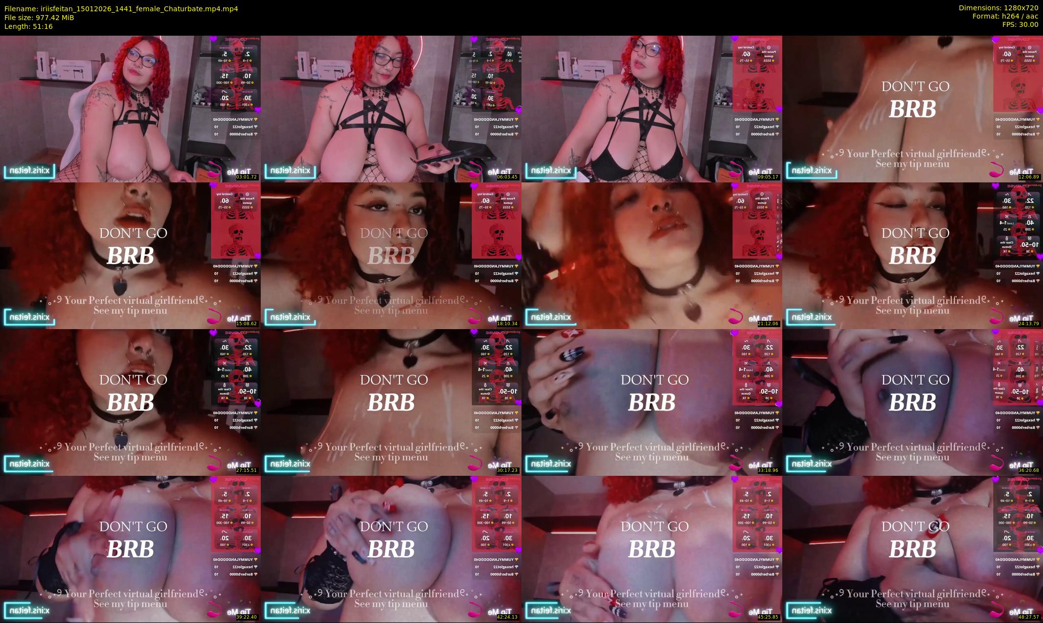 iriisfeitan — 52 minute Chaturbate female cam show recording, 720p, Jan 15, 2026