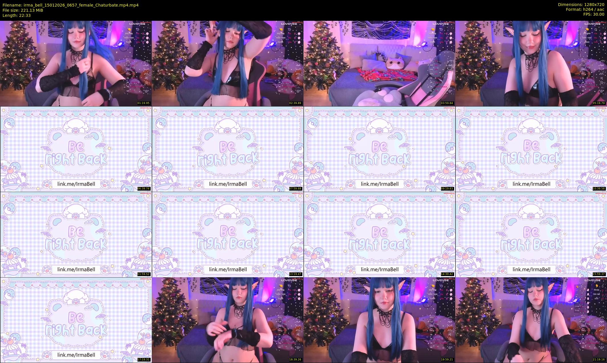 irma_bell — 23 minute Chaturbate female cam show recording, 720p, Jan 15, 2026