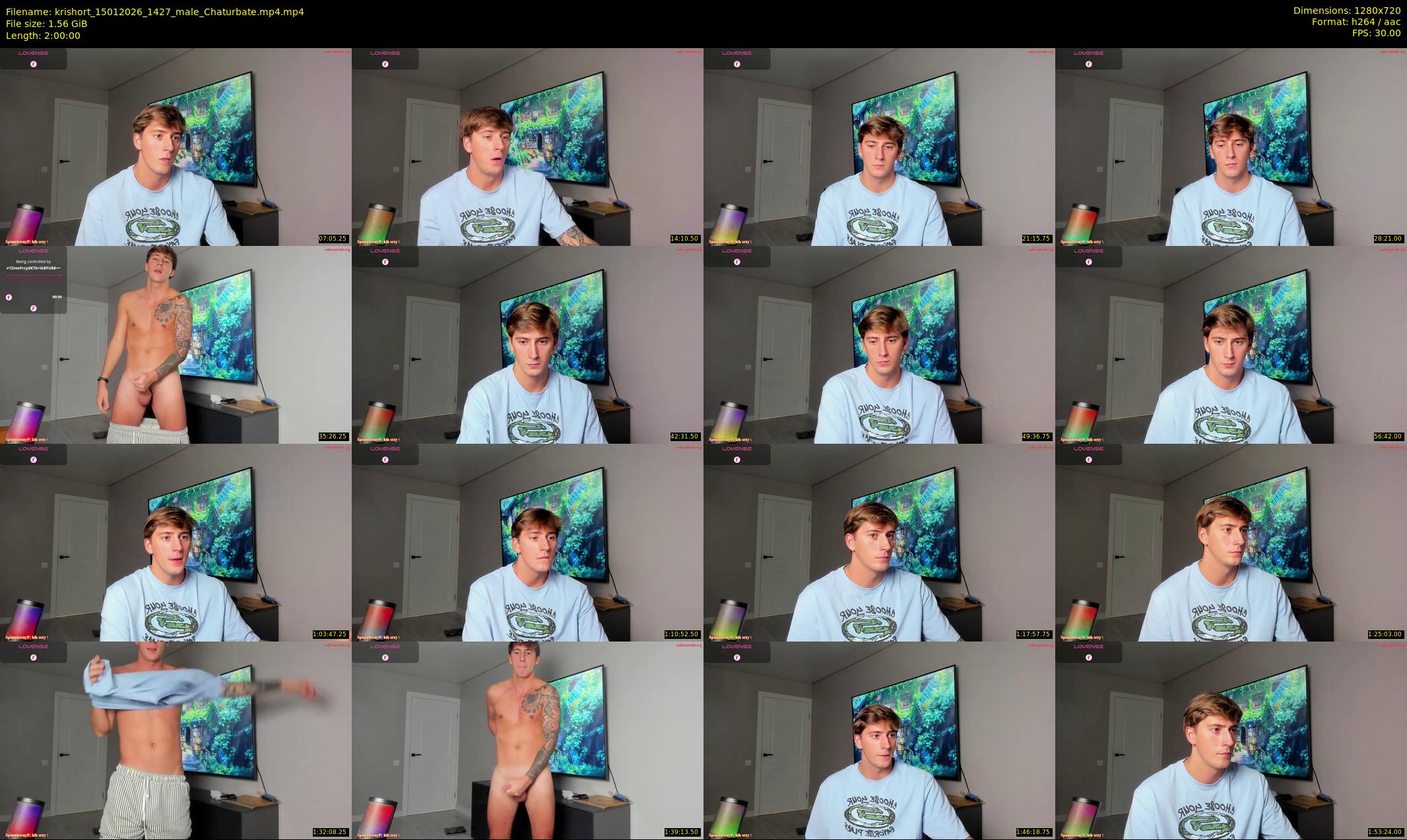 krishort — 120 minute Chaturbate male cam show recording, 720p, Jan 15, 2026