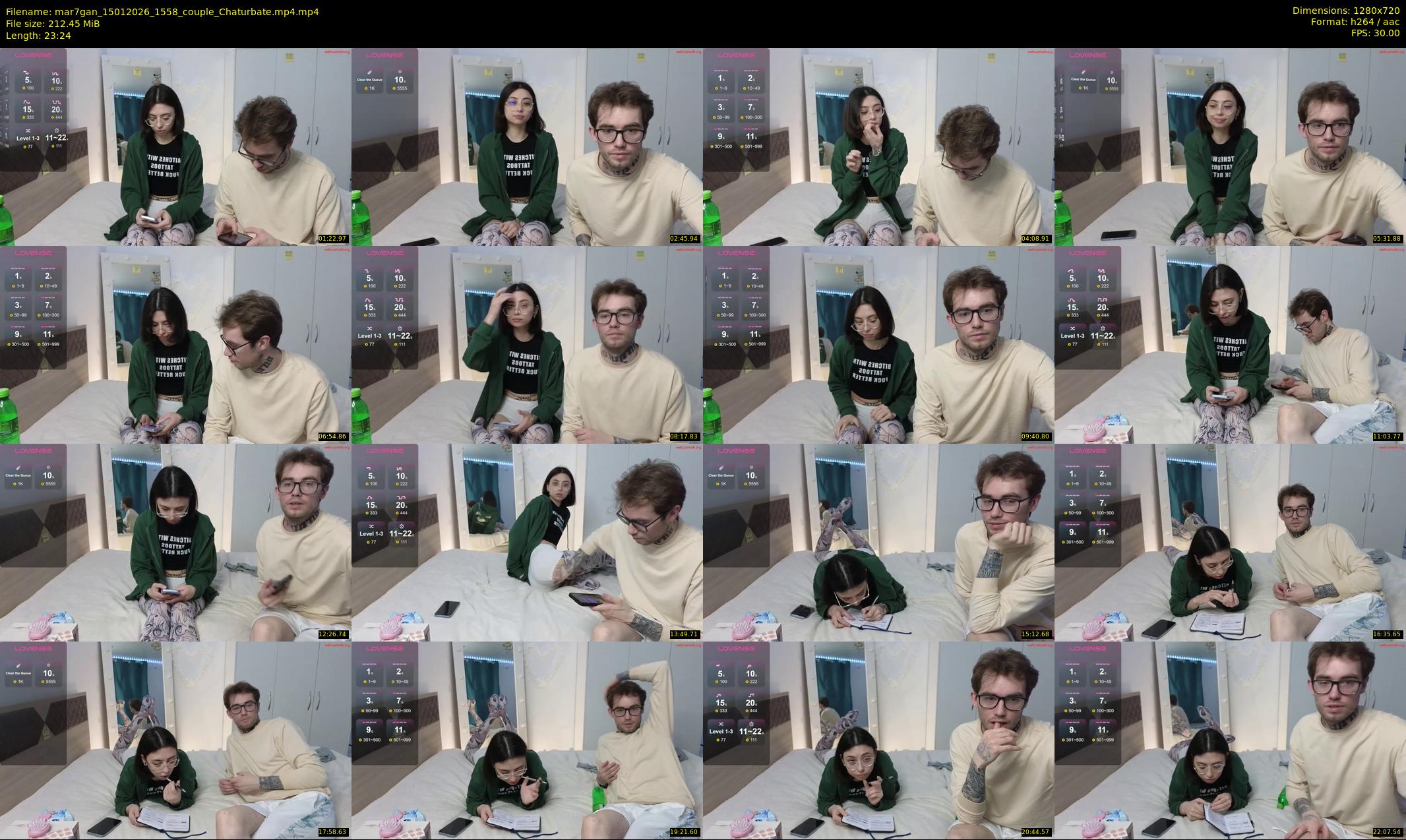 mar7gan — 24 minute Chaturbate couple cam show recording, 720p, Jan 15, 2026