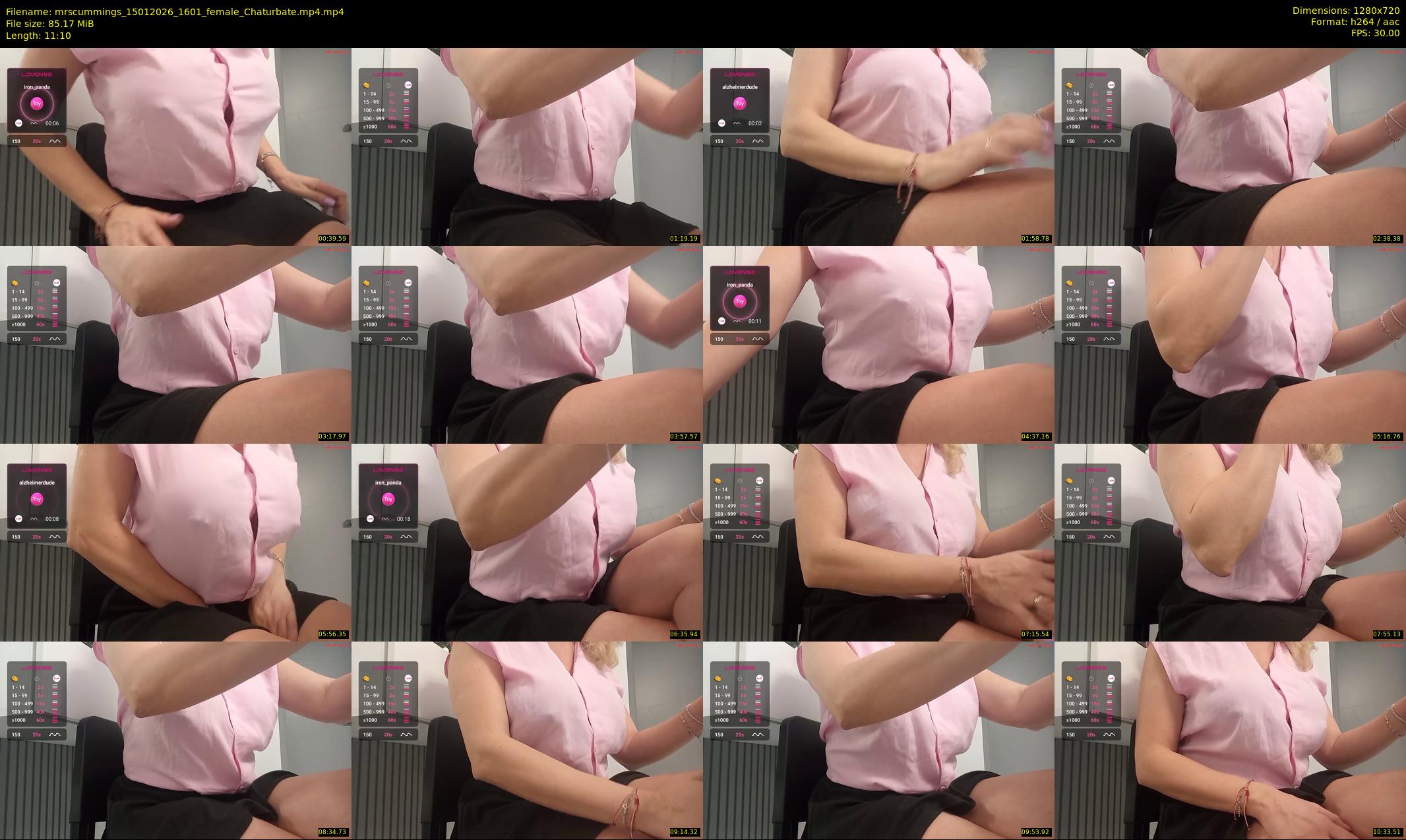 mrscummings — 12 minute Chaturbate female cam show recording, 720p, Jan 15, 2026