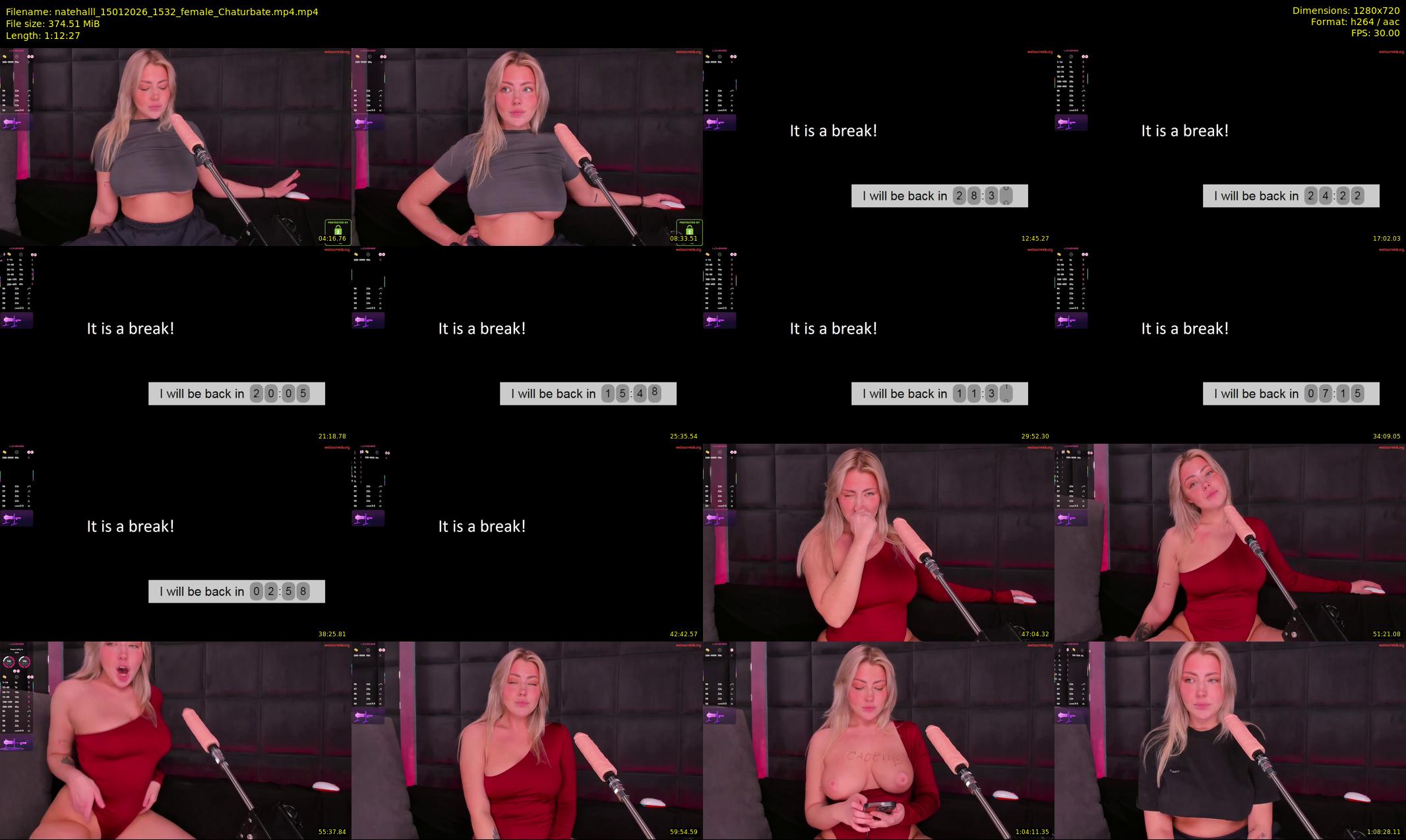 natehalll — 73 minute Chaturbate female cam show recording, 720p, Jan 15, 2026