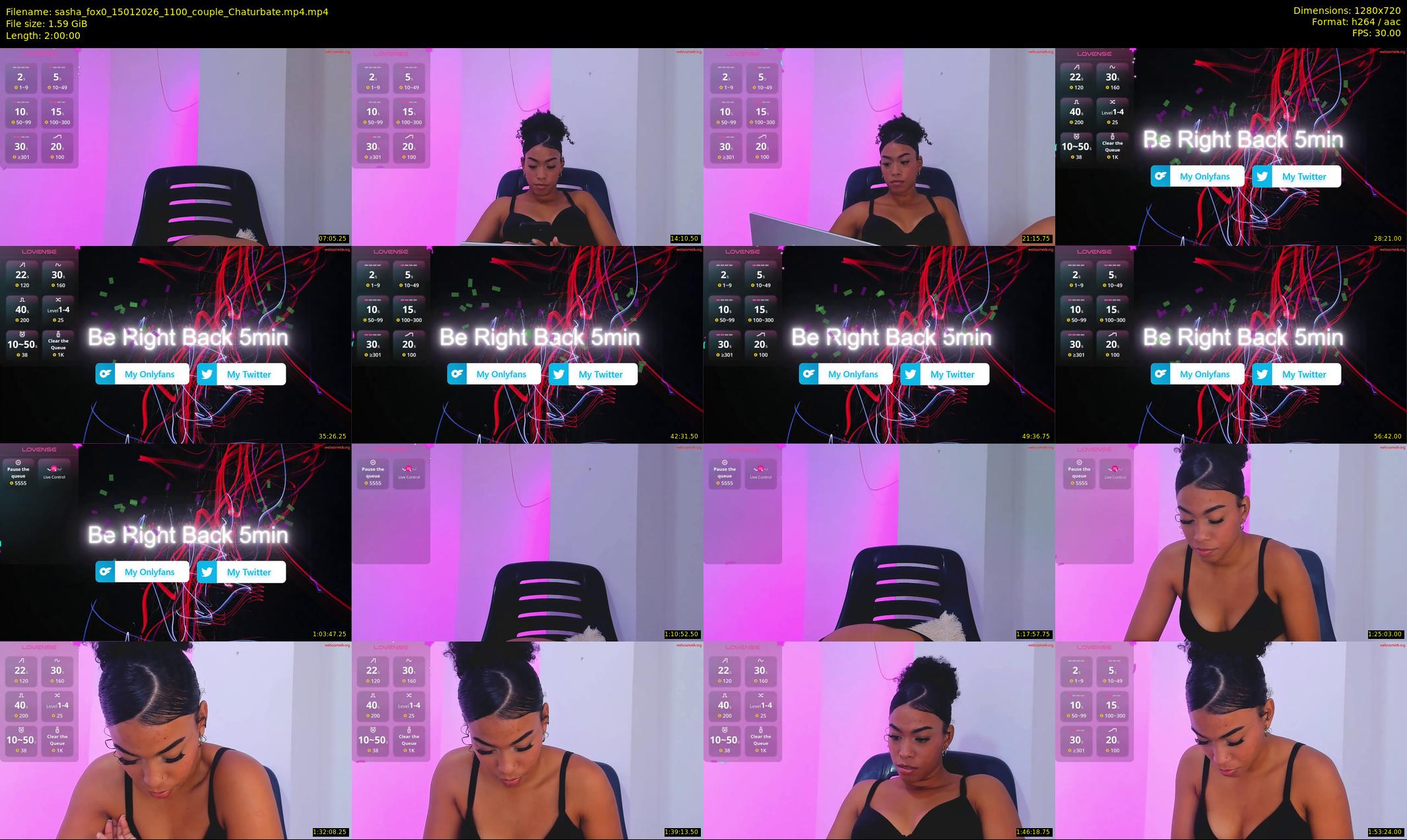 sasha_fox0 — 120 minute Chaturbate couple cam show recording, 720p, Jan 15, 2026