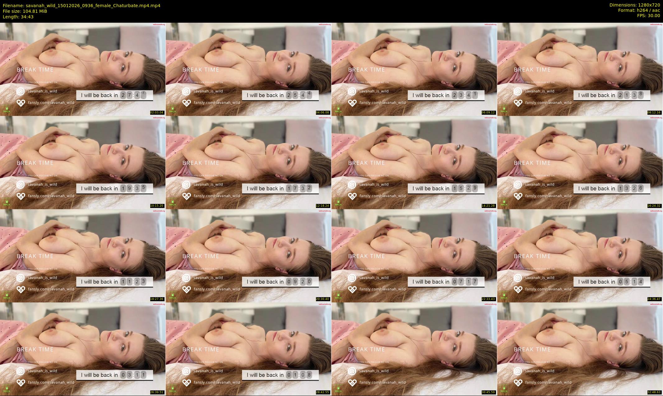 savanah_wild — 35 minute Chaturbate female cam show recording, 720p, Jan 15, 2026