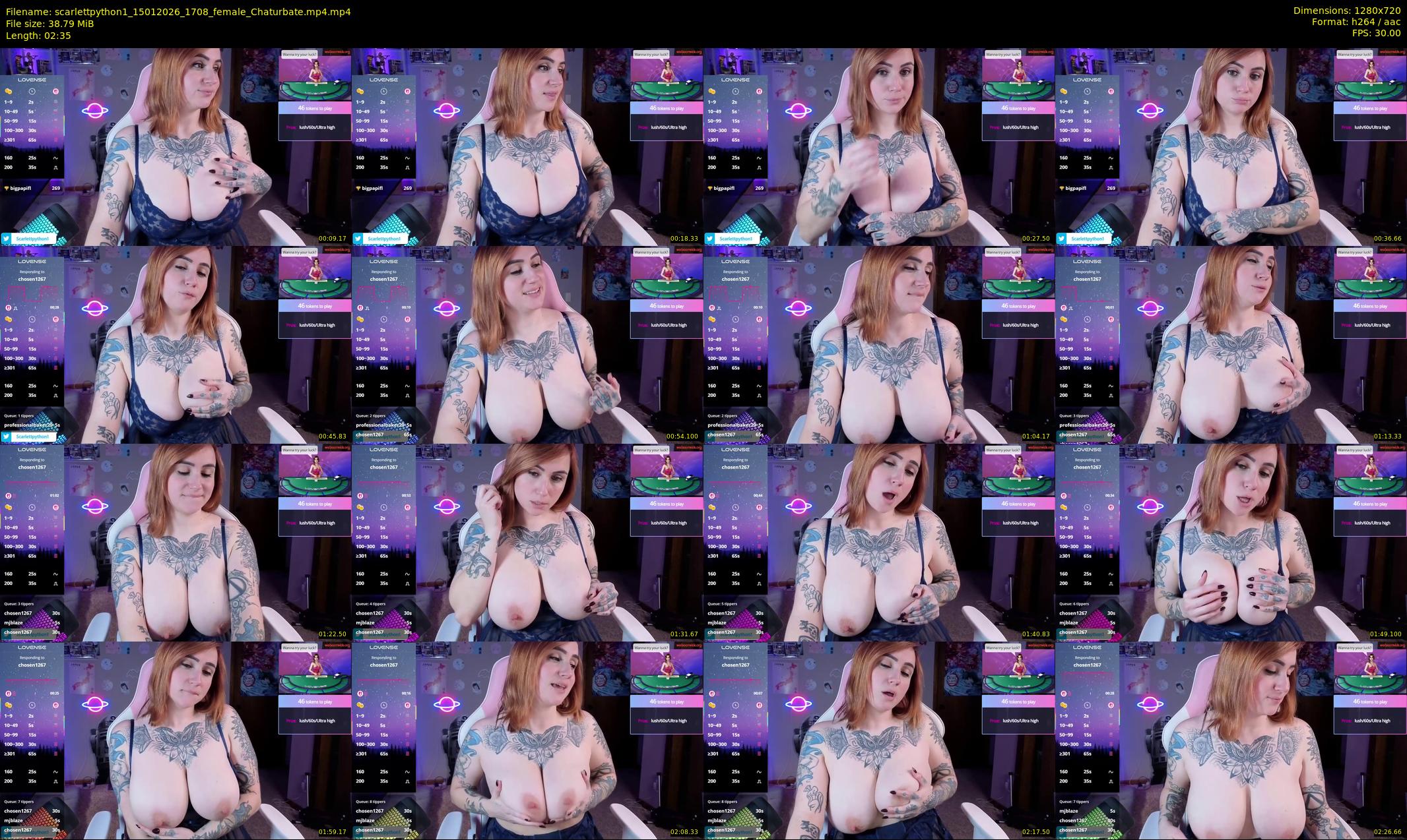 scarlettpython1 — 3 minute Chaturbate female cam show recording, 720p, Jan 15, 2026