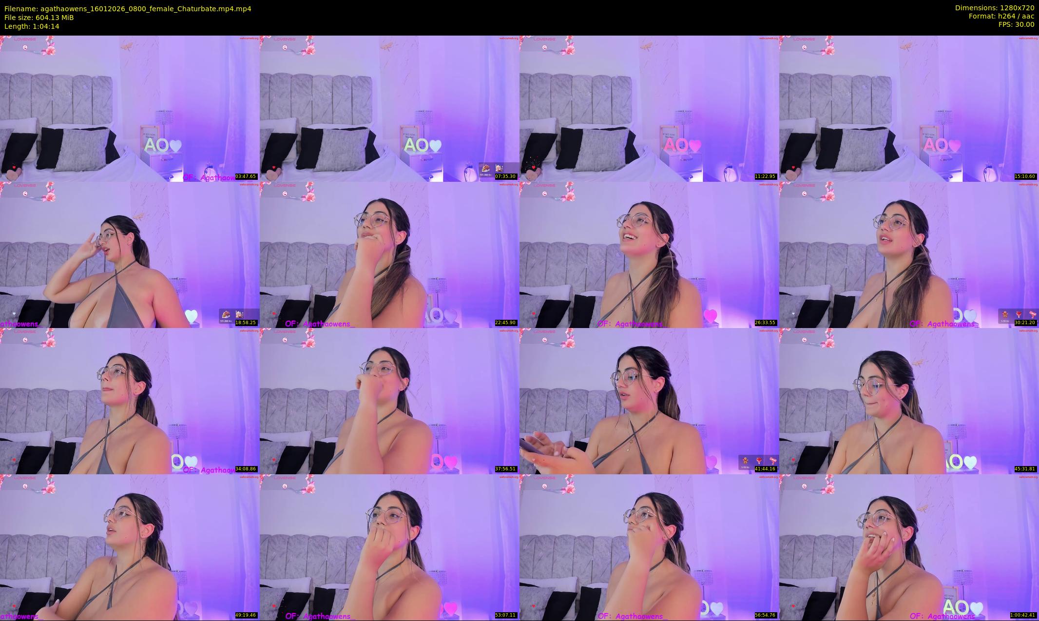agathaowens — 65 minute Chaturbate female cam show recording, 720p, Jan 16, 2026