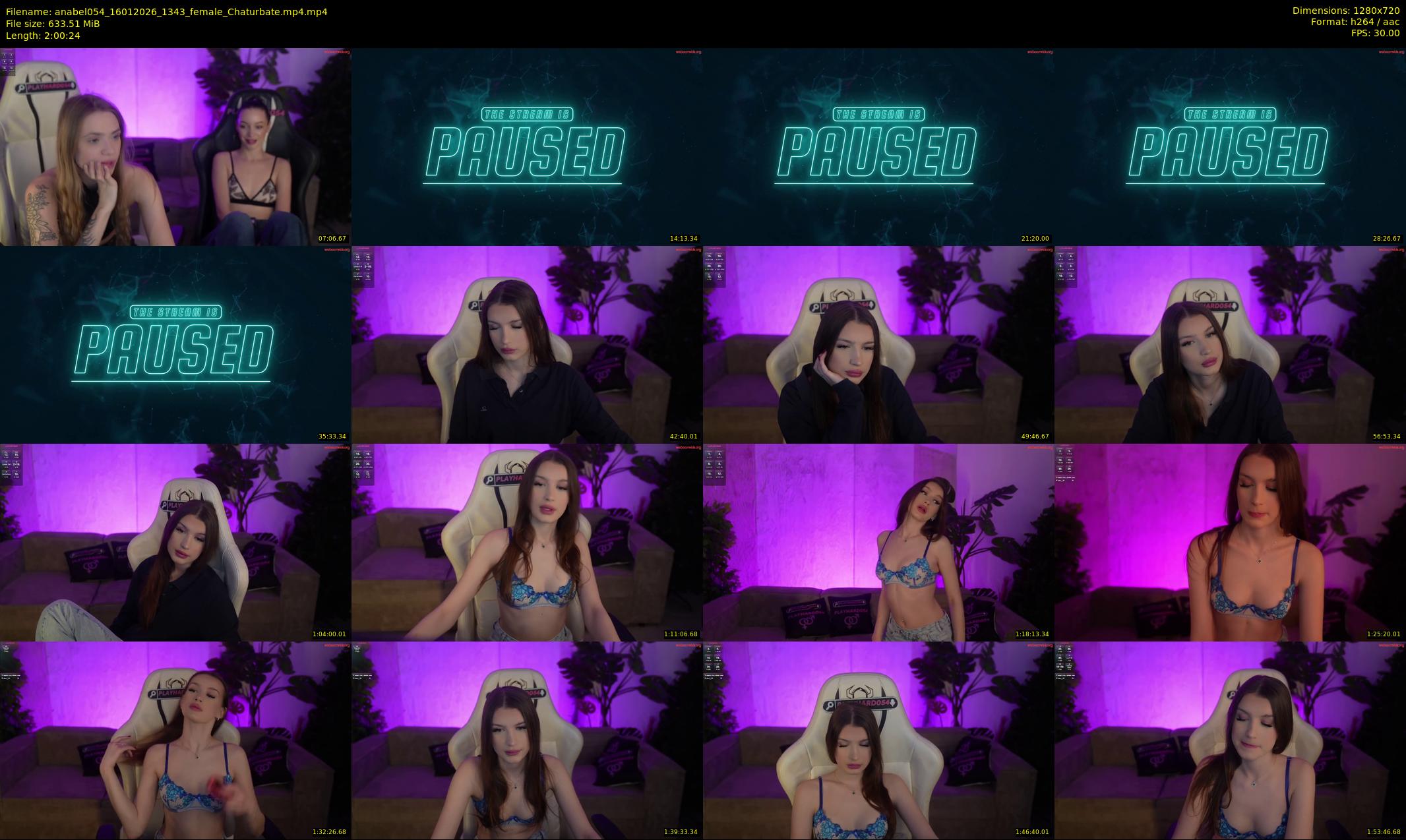 anabel054 — 121 minute Chaturbate female cam show recording, 720p, Jan 16, 2026