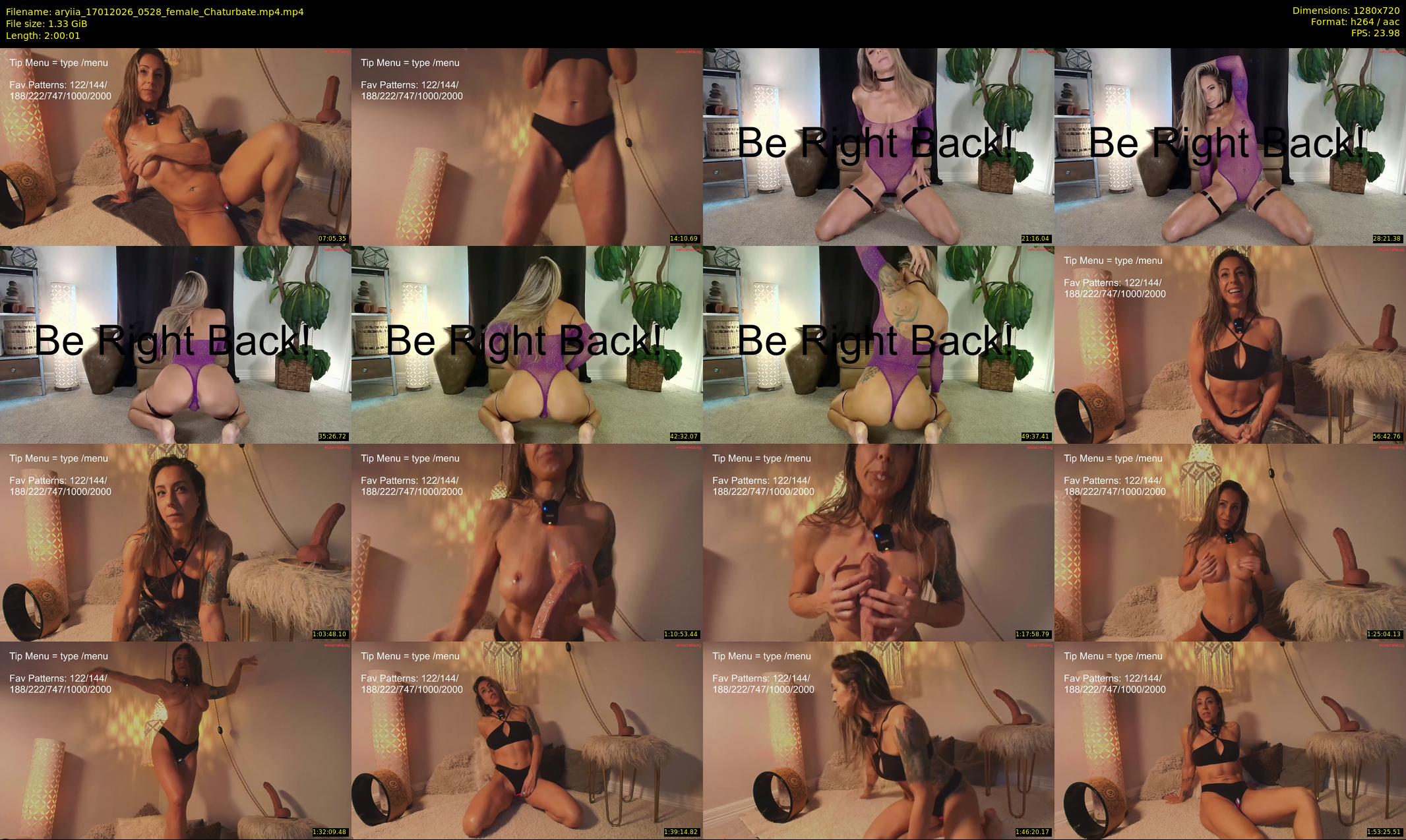 aryiia — 121 minute Chaturbate female cam show recording, 720p, Jan 17, 2026