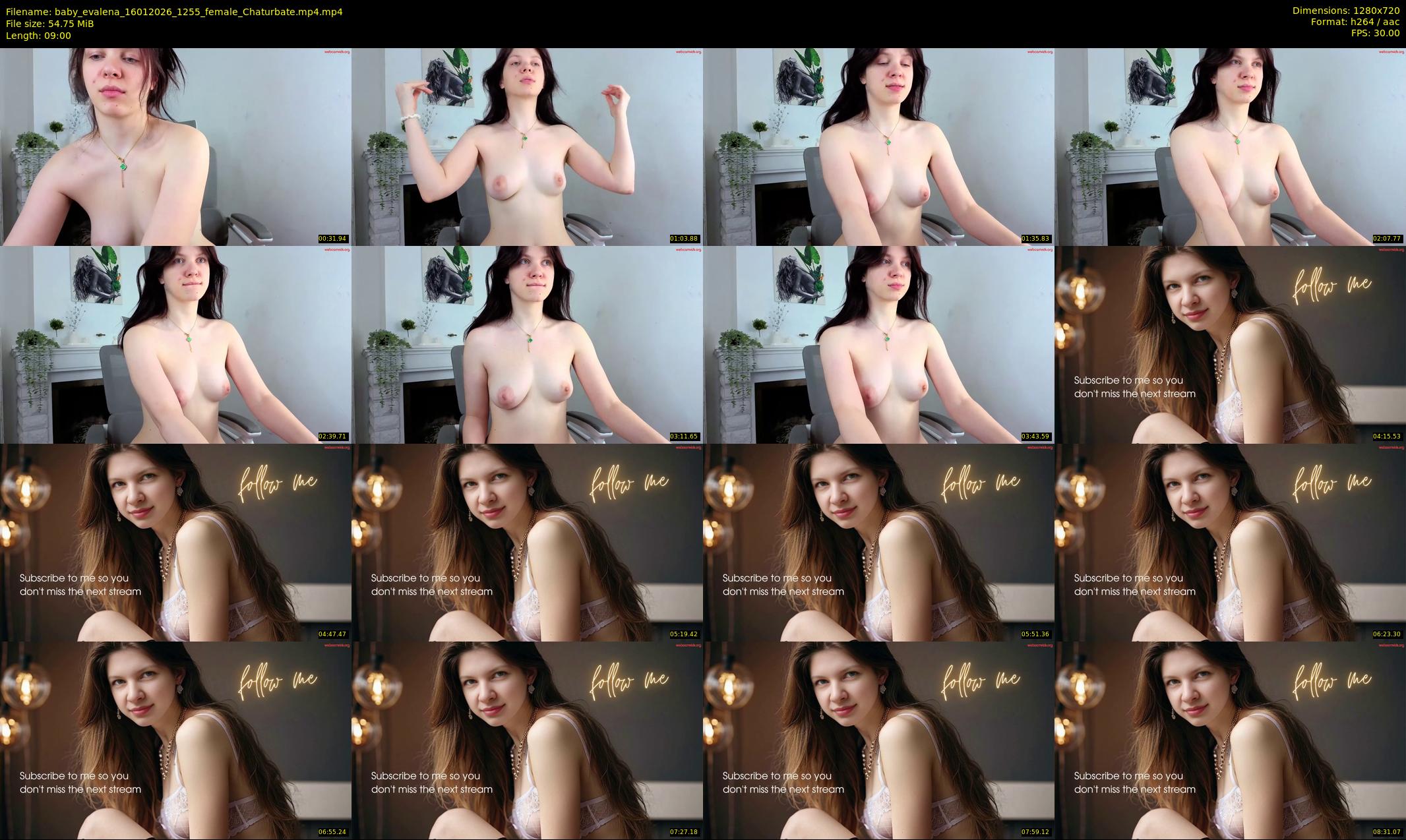 baby_evalena — 9 minute Chaturbate female cam show recording, 720p, Jan 16, 2026