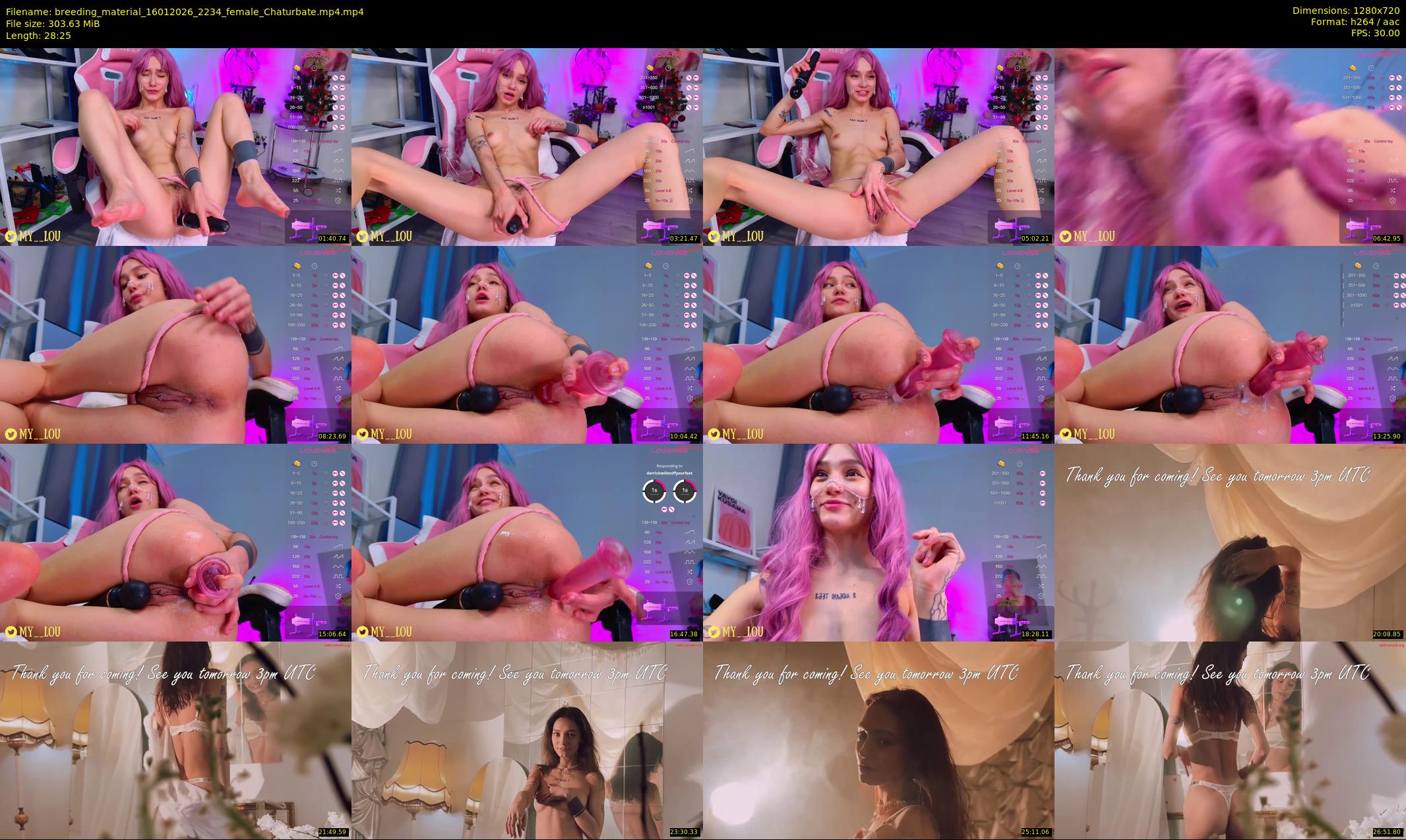 breeding_material — 29 minute Chaturbate female cam show recording, 720p, Jan 16, 2026