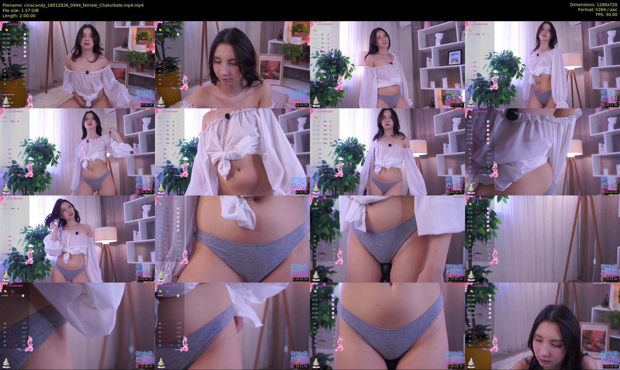 cinacandy — 120 minute Chaturbate female cam show recording, 720p, Jan 16, 2026