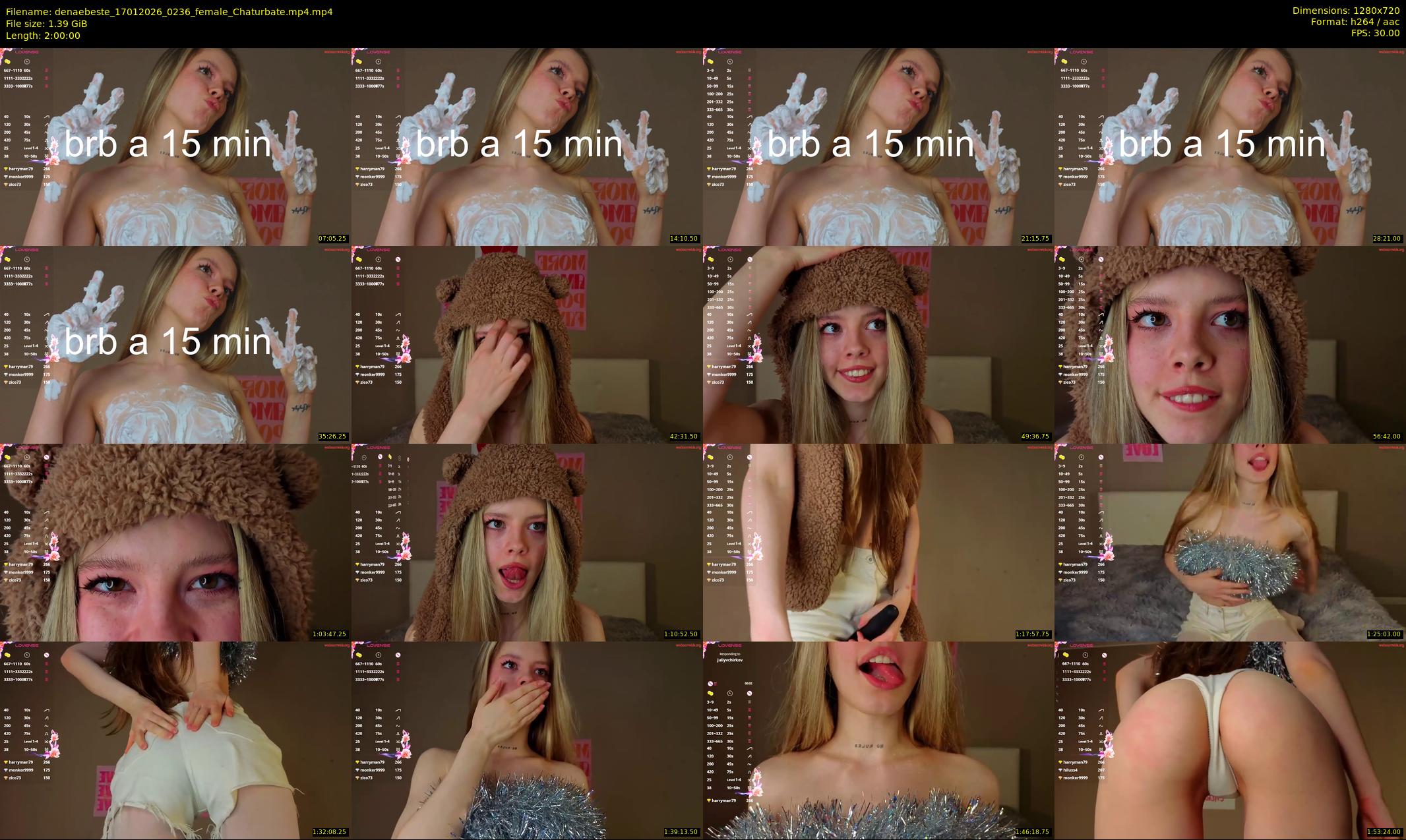 denaebeste — 120 minute Chaturbate female cam show recording, 720p, Jan 17, 2026