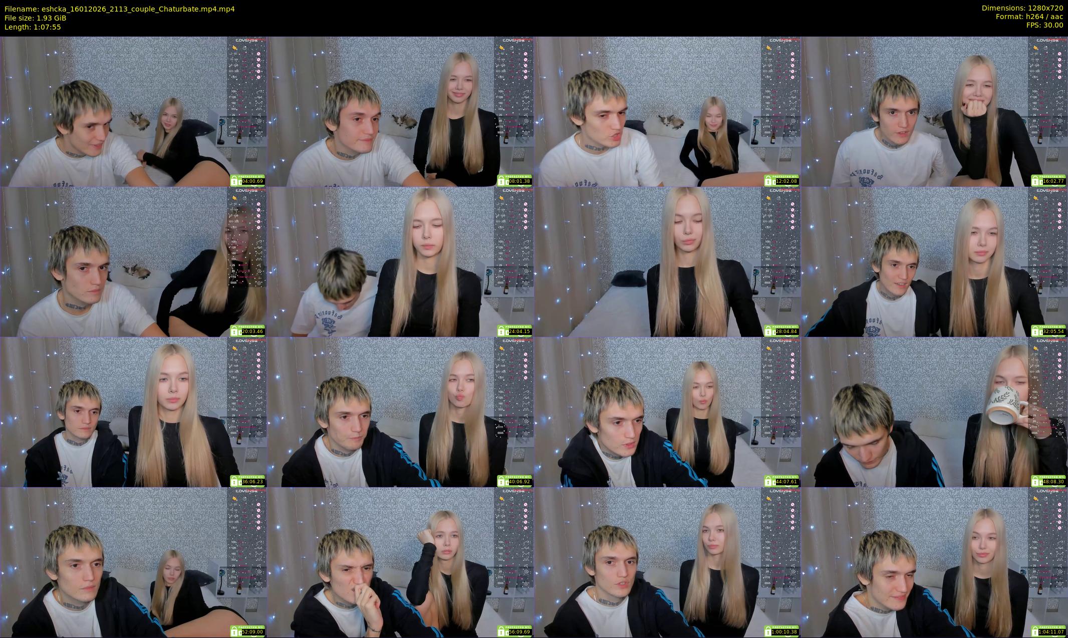 eshcka — 68 minute Chaturbate couple cam show recording, 720p, Jan 16, 2026