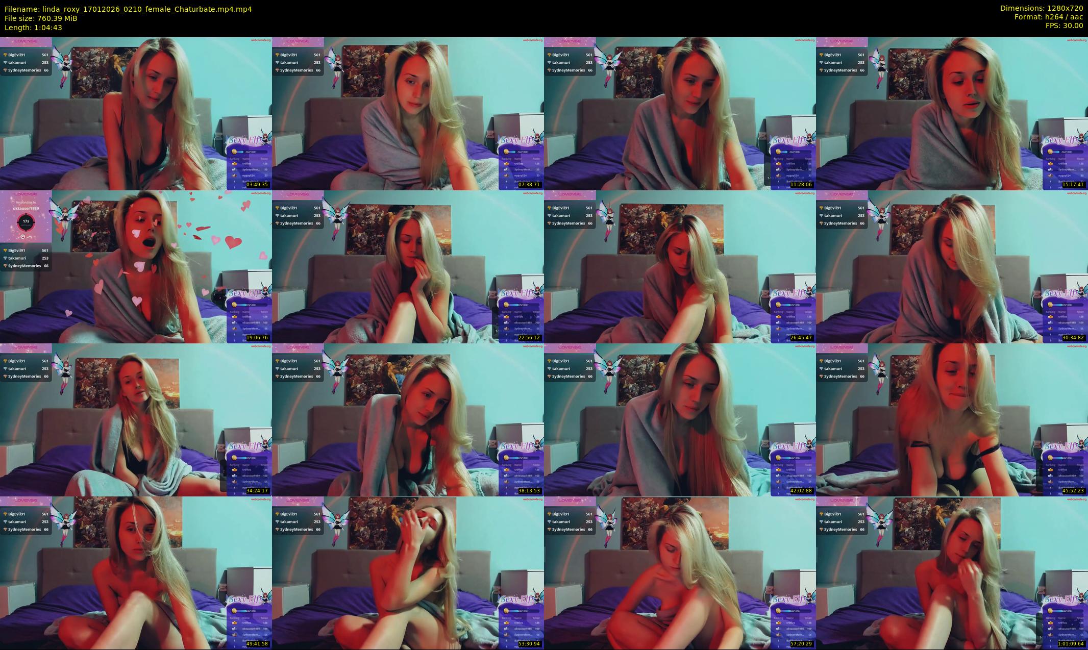 linda_roxy — 65 minute Chaturbate female cam show recording, 720p, Jan 17, 2026