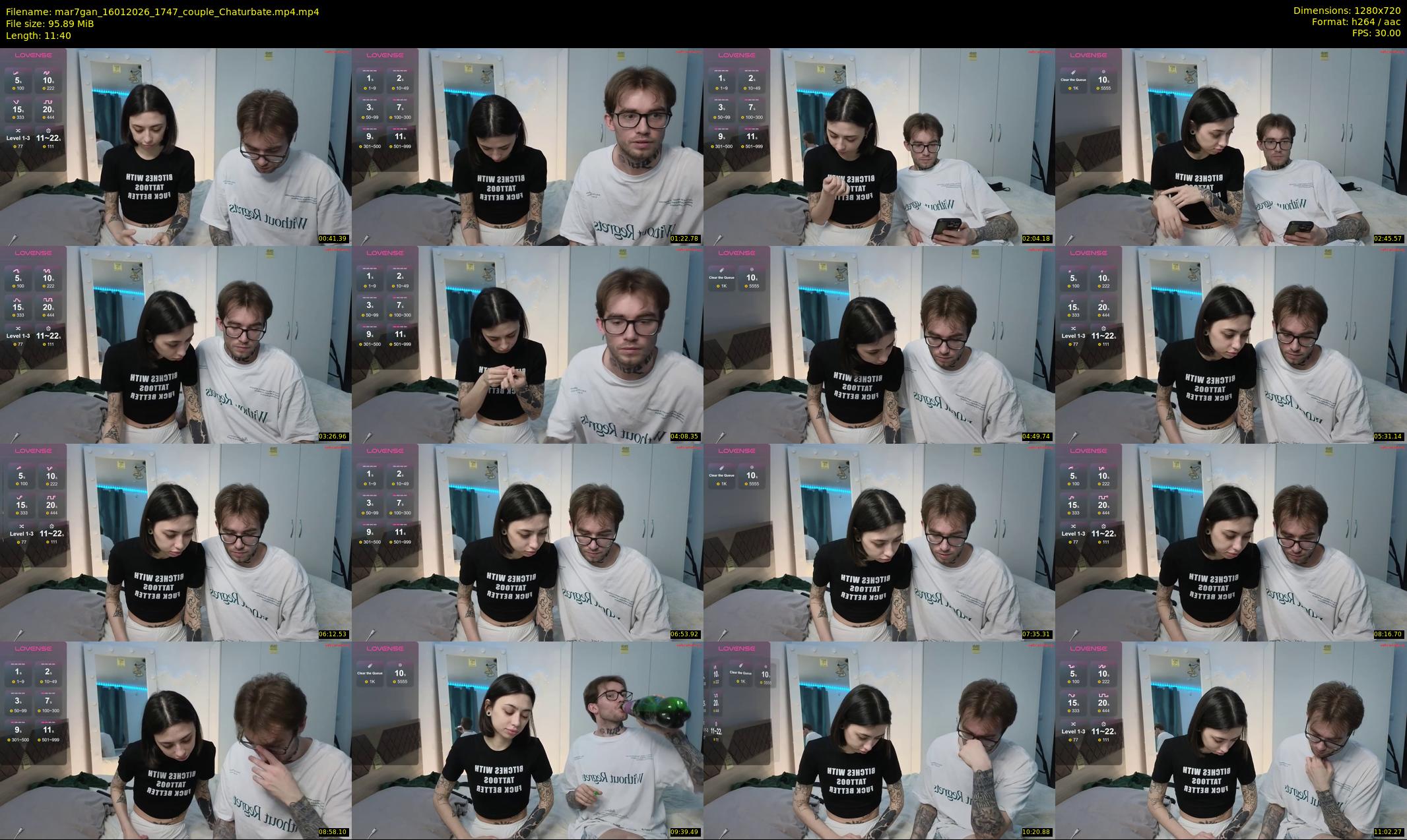 mar7gan — 12 minute Chaturbate couple cam show recording, 720p, Jan 16, 2026