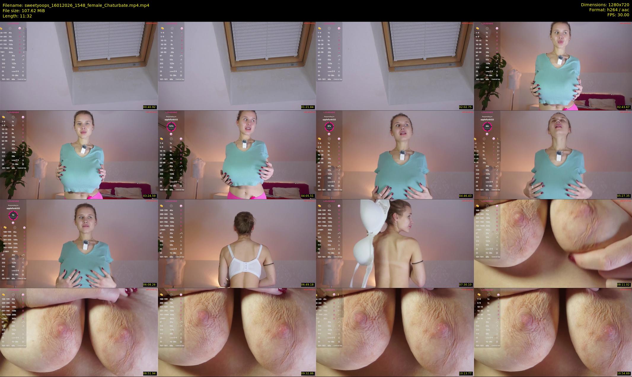 sweetyoops — 12 minute Chaturbate female cam show recording, 720p, Jan 16, 2026