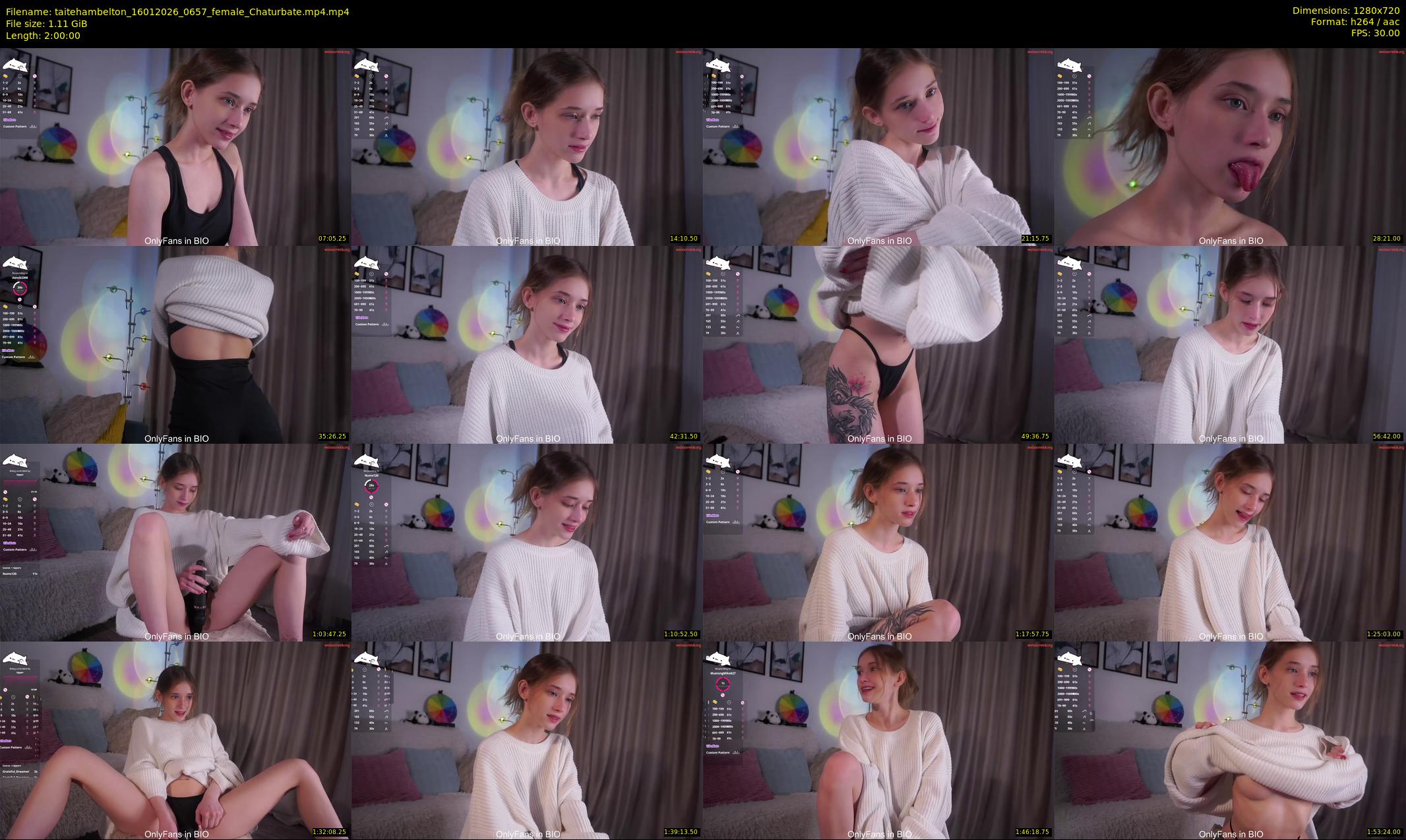 taitehambelton — 120 minute Chaturbate female cam show recording, 720p, Jan 16, 2026