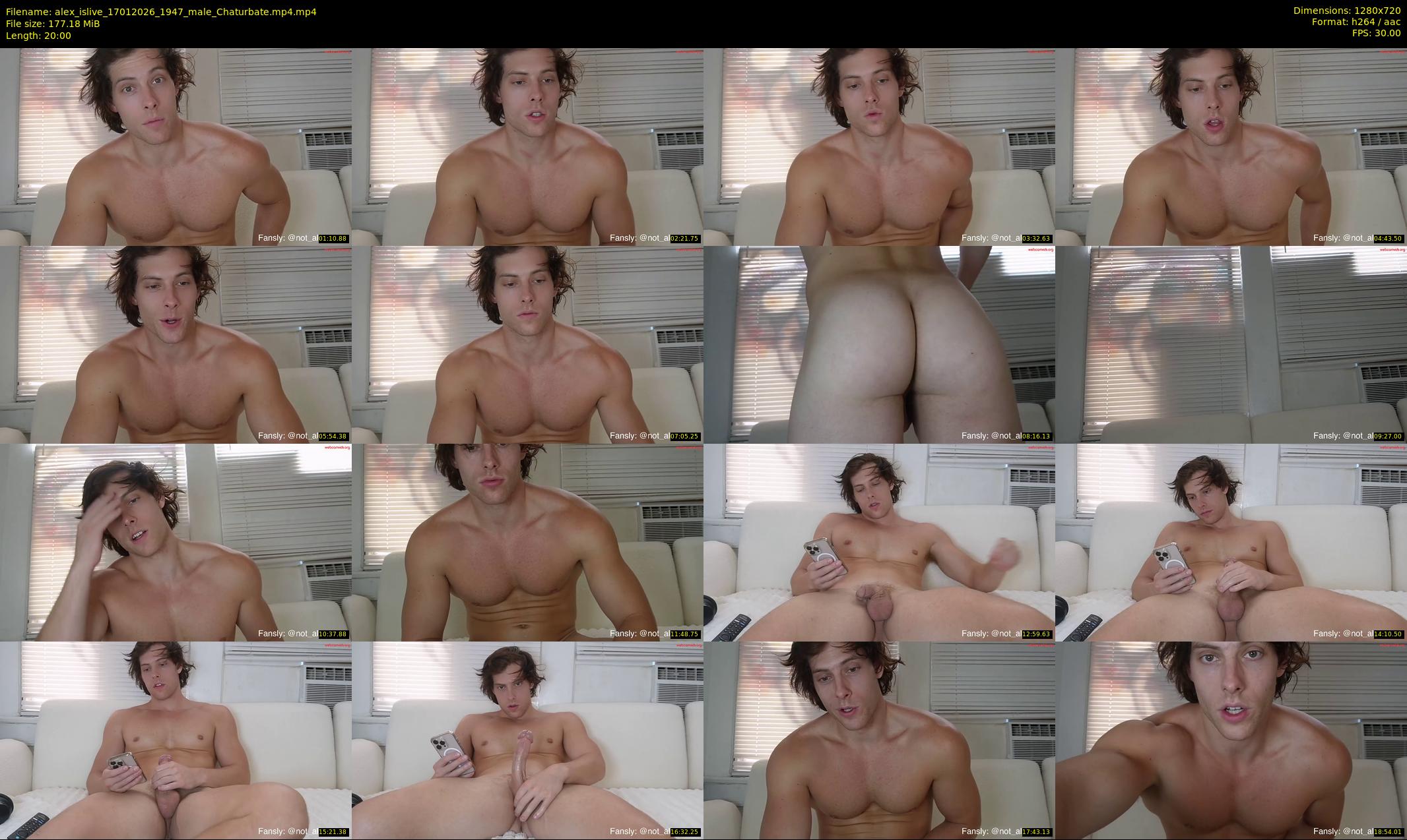 alex_islive — 20 minute Chaturbate male cam show recording, 720p, Jan 17, 2026