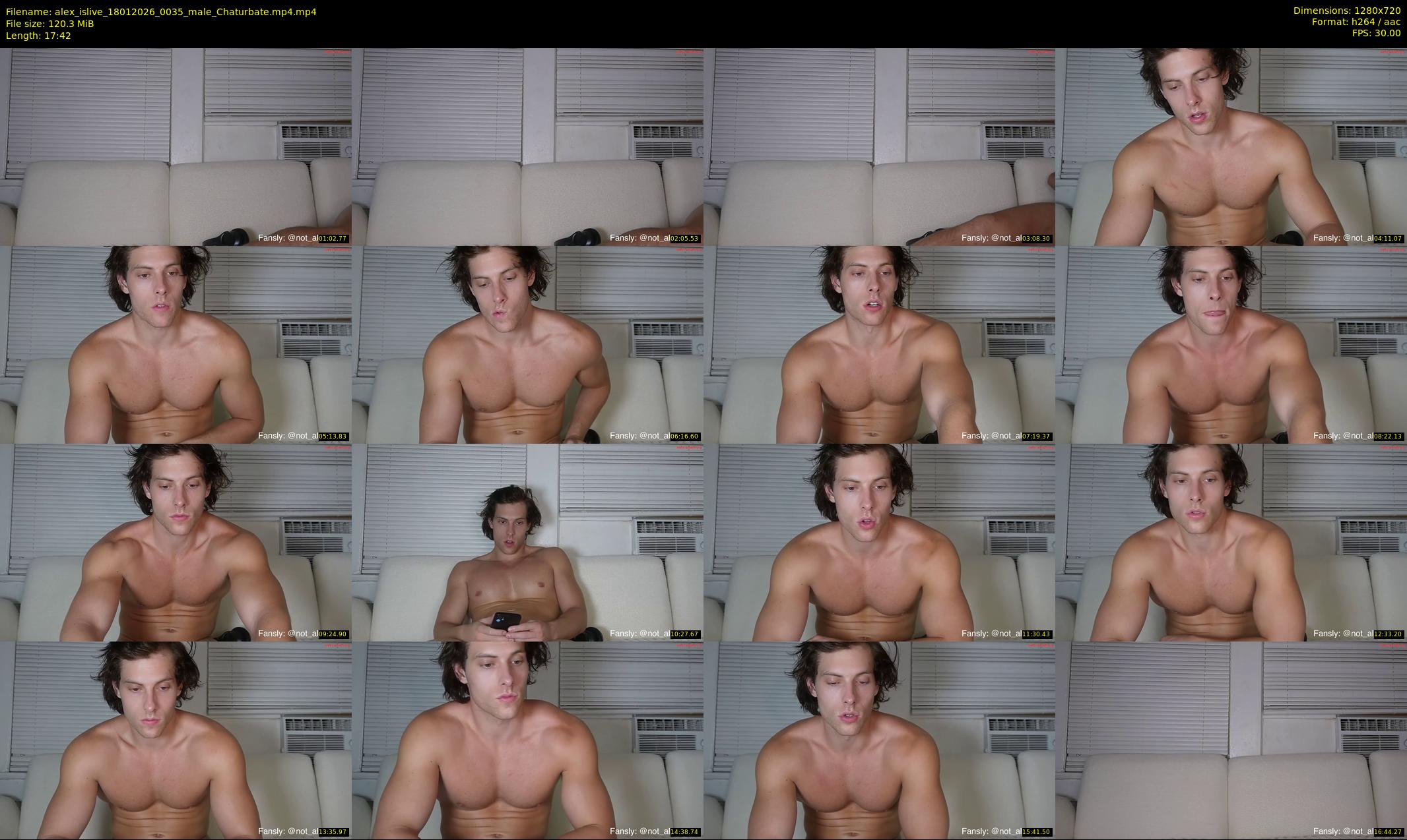 alex_islive — 18 minute Chaturbate male cam show recording, 720p, Jan 18, 2026